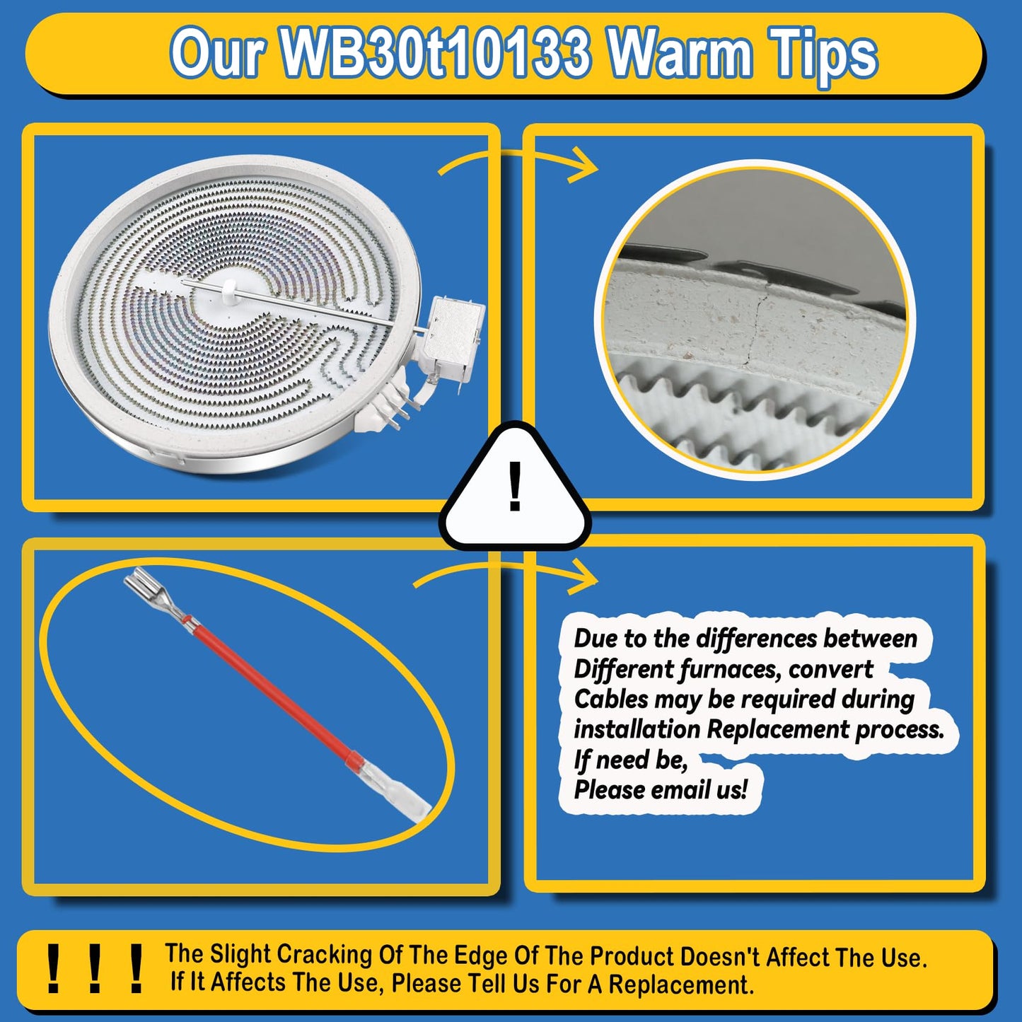 Upgraded WB30T10133 Range 9"/6" Dual Radiant Surface Element Compatible with GE Hotpoint Electric Stove, WB30X24111 10" Haliant Surface Element Replace PS2321567 AP4345739