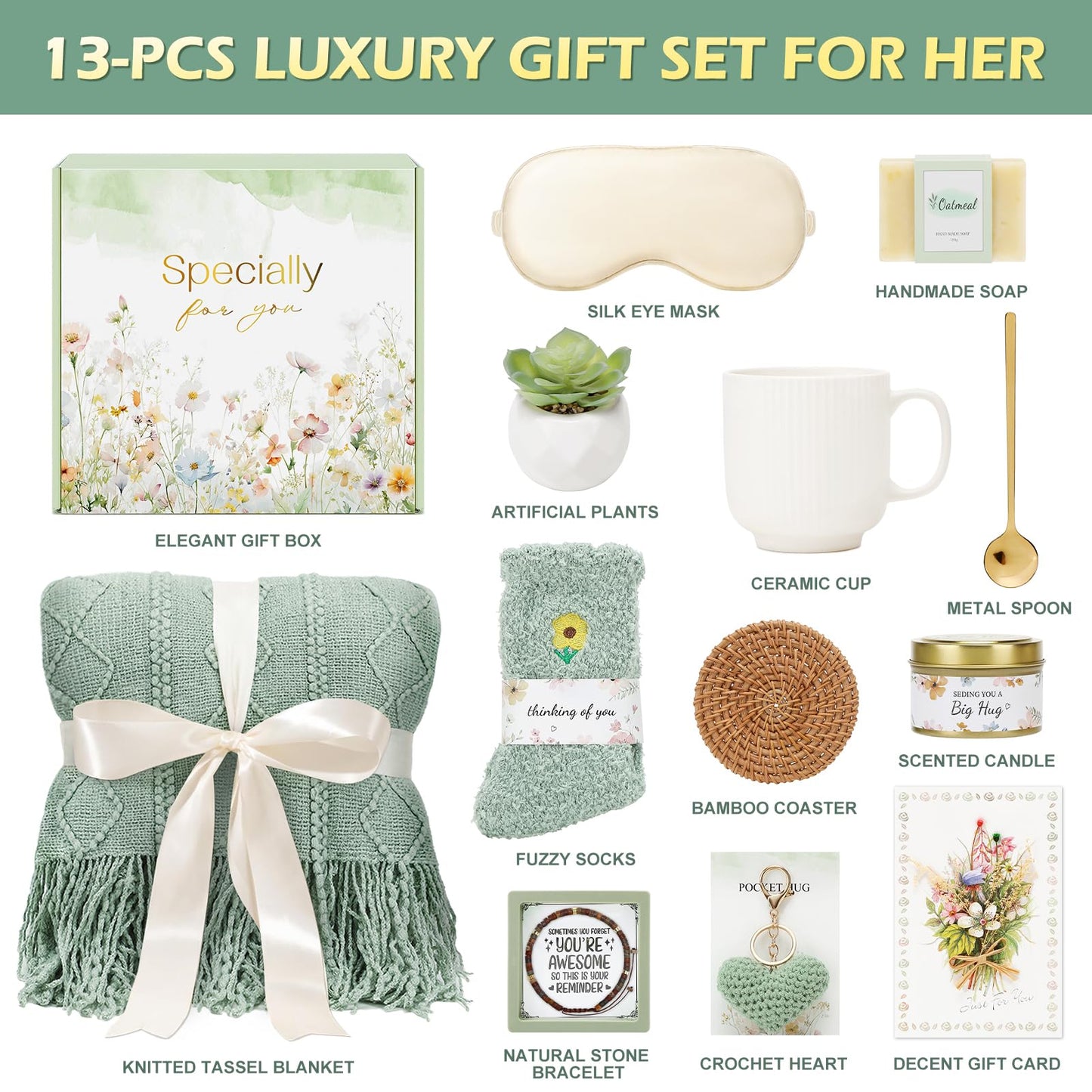 Joyliss Get Well Gifts for Women Self Care Gifts, Sympathy Gift Baskets Spa Gift Set, Thinking of You Inspirational Christmas Birthday Gift Box for Mom Her Friend Sister Wife Girlfriend