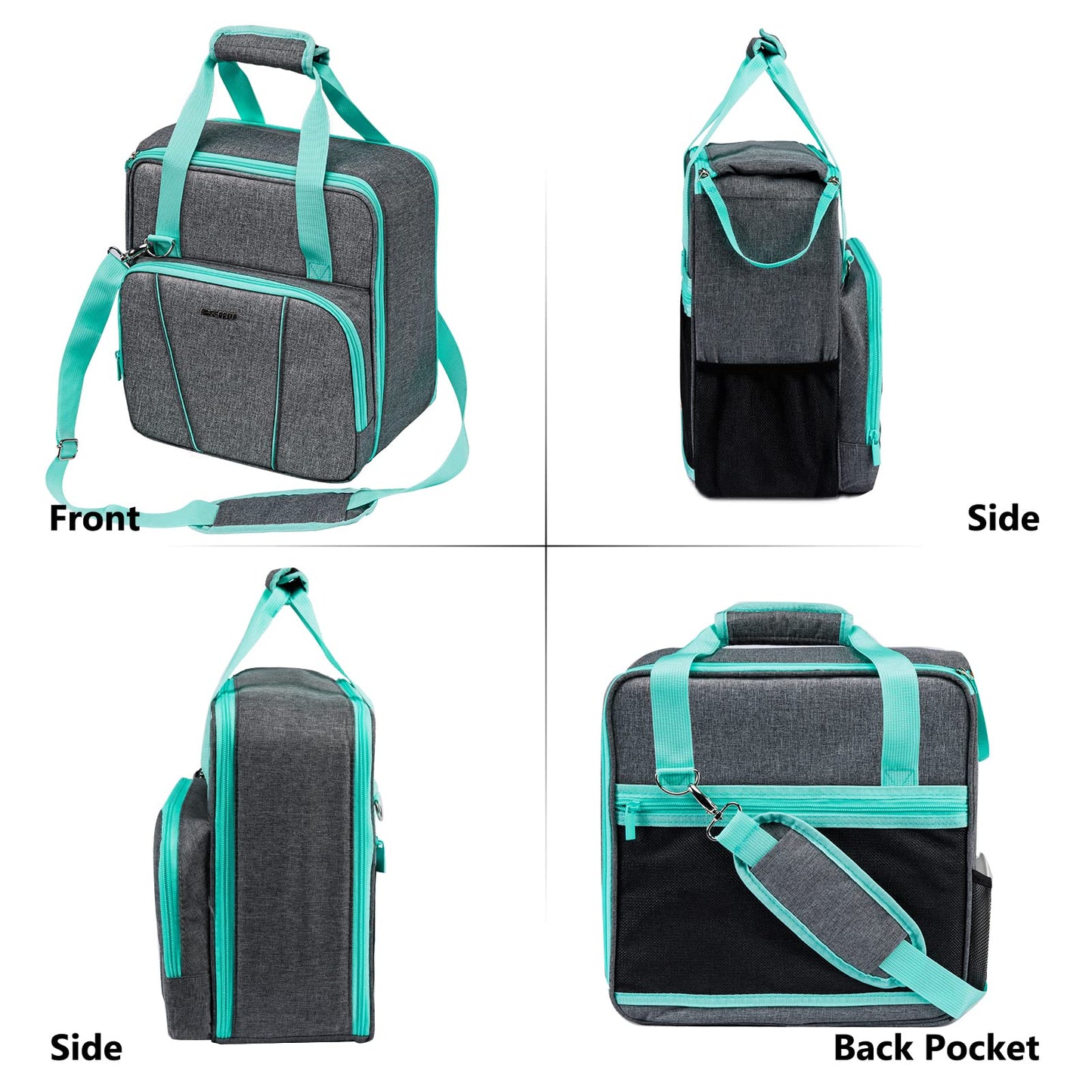 BAGSPRITE Coffee Maker Travel Bag Compatible with Keurig K-Mini or K-Mini Plus, Single Serve Coffee Brewer Carrying Case with Multiple Pockets for K-Cup Pods, Storage Bag With Shoulder Strap