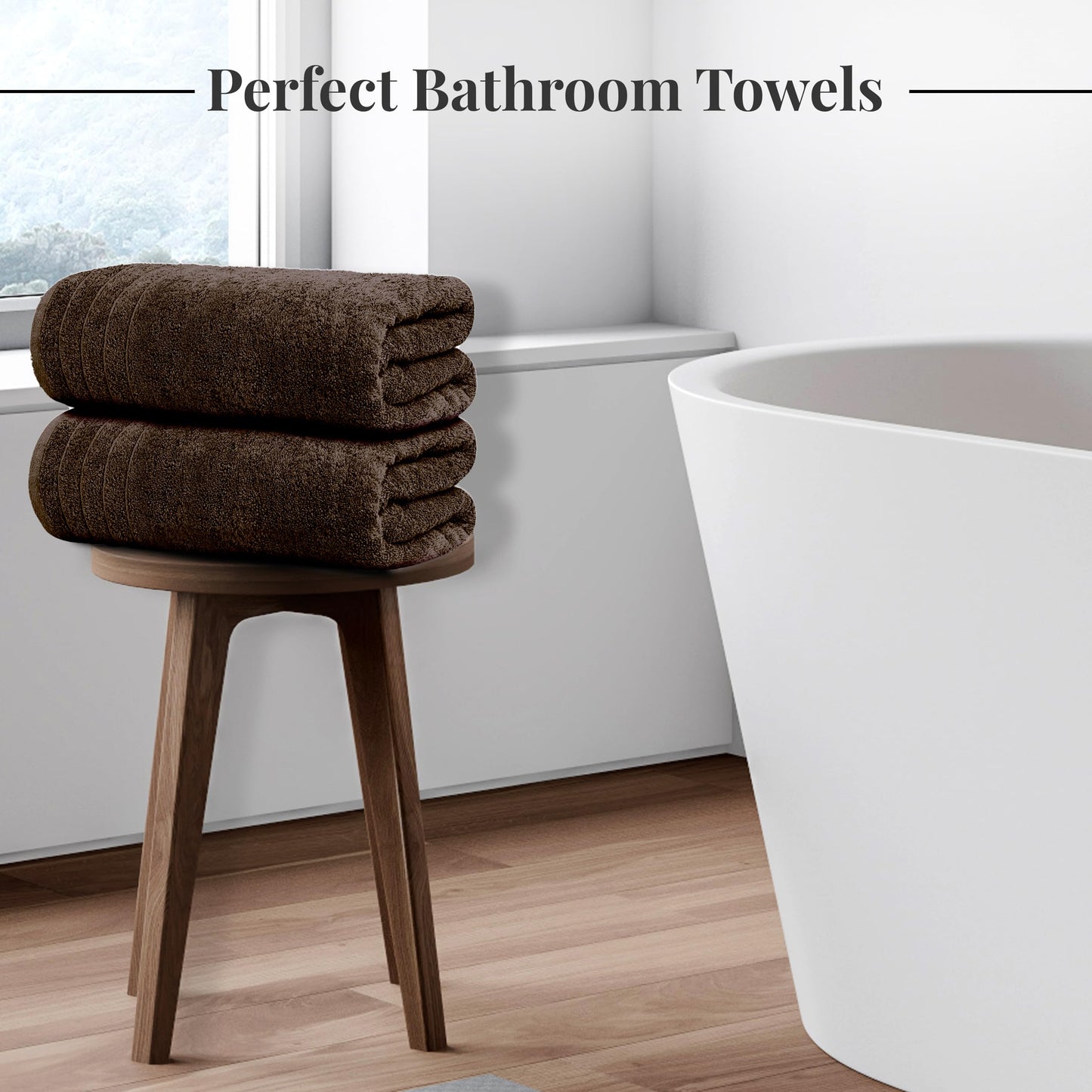 Tens Towels Pack of 4 Extra Large Bath Towels 30 x 60 Inches, 100% Cotton, Larger & Lighter Weight, Quicker to Dry, Super Soft and Absorbent, Perfect for Bathroom, Brown