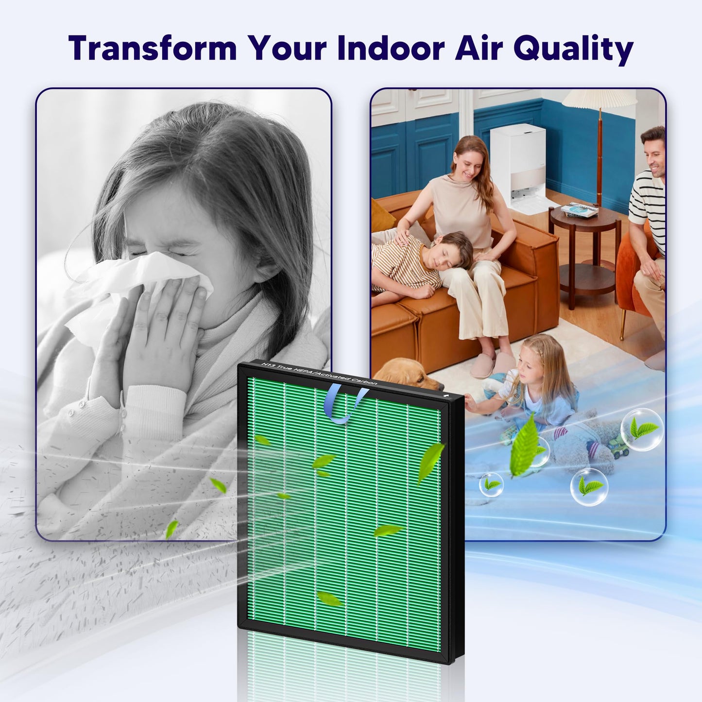 Improvedhand Vital 100S Replacement Tox-in Filter Compatible With LEVOIT Vital 100S/100S-P Air Purifier, 3-in-1 Great High-Efficiency Materials With Activated Carbon Filter, 3 Pack, Green