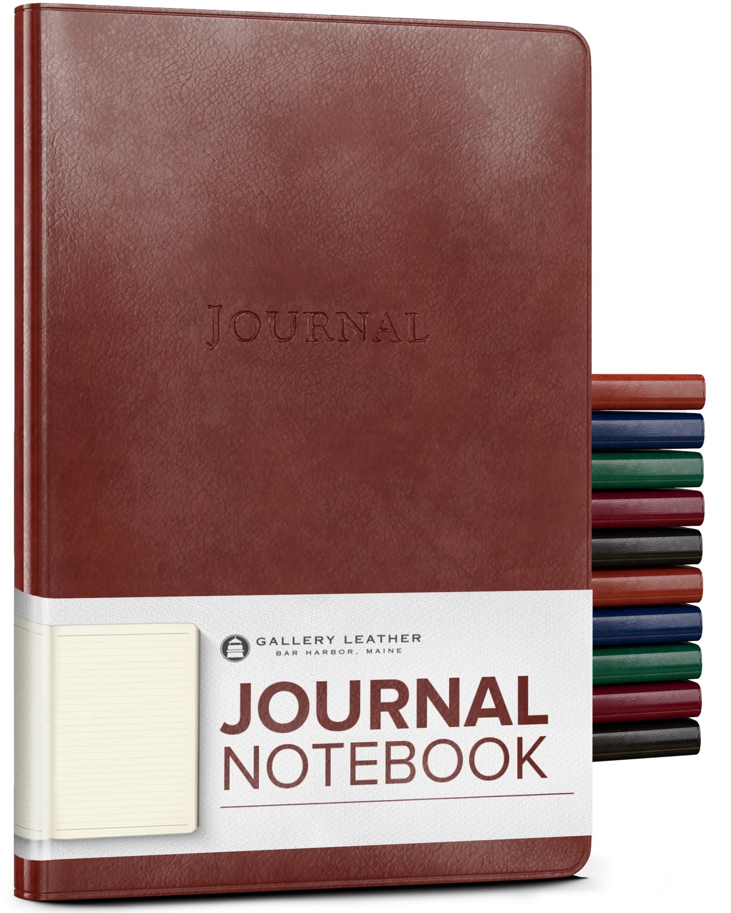 Gallery Leather Journal - Crafted in Maine, USA - Softcover, For Men and Women, For Writing, Work & Travel, 192 Lined Pages - A Safe Space for Your Thoughts - Acadia Tan, 8x5.5, Desk Lined