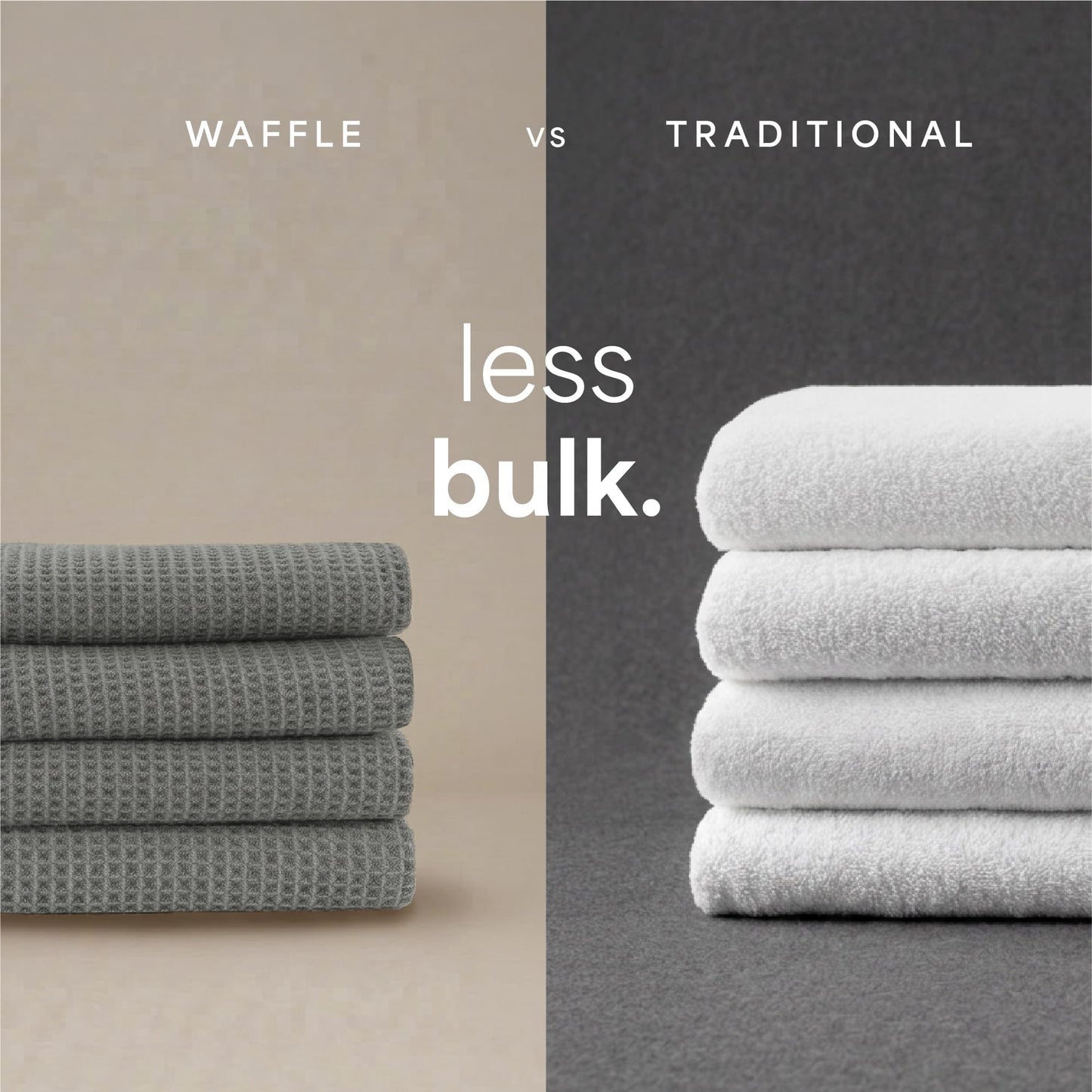 S&T INC. Aura Microfiber Waffle Bath Towels, 4 Pack, Quick-Dry, Ultra Absorbent, Lightweight Towels for Bathroom, 30 inches x 60 inches, 420GSM, Grey