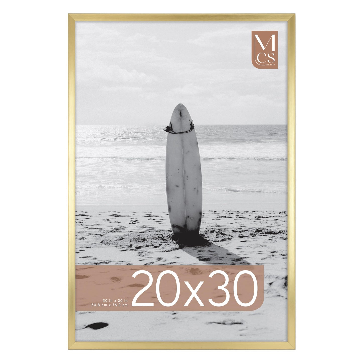 MCS Foundation 20x30 Poster Frame Traditional Brass, Vertical & Horizontal Wall Hanging Large Picture Frame for Photos, Posters & Art Prints (1-Pack)