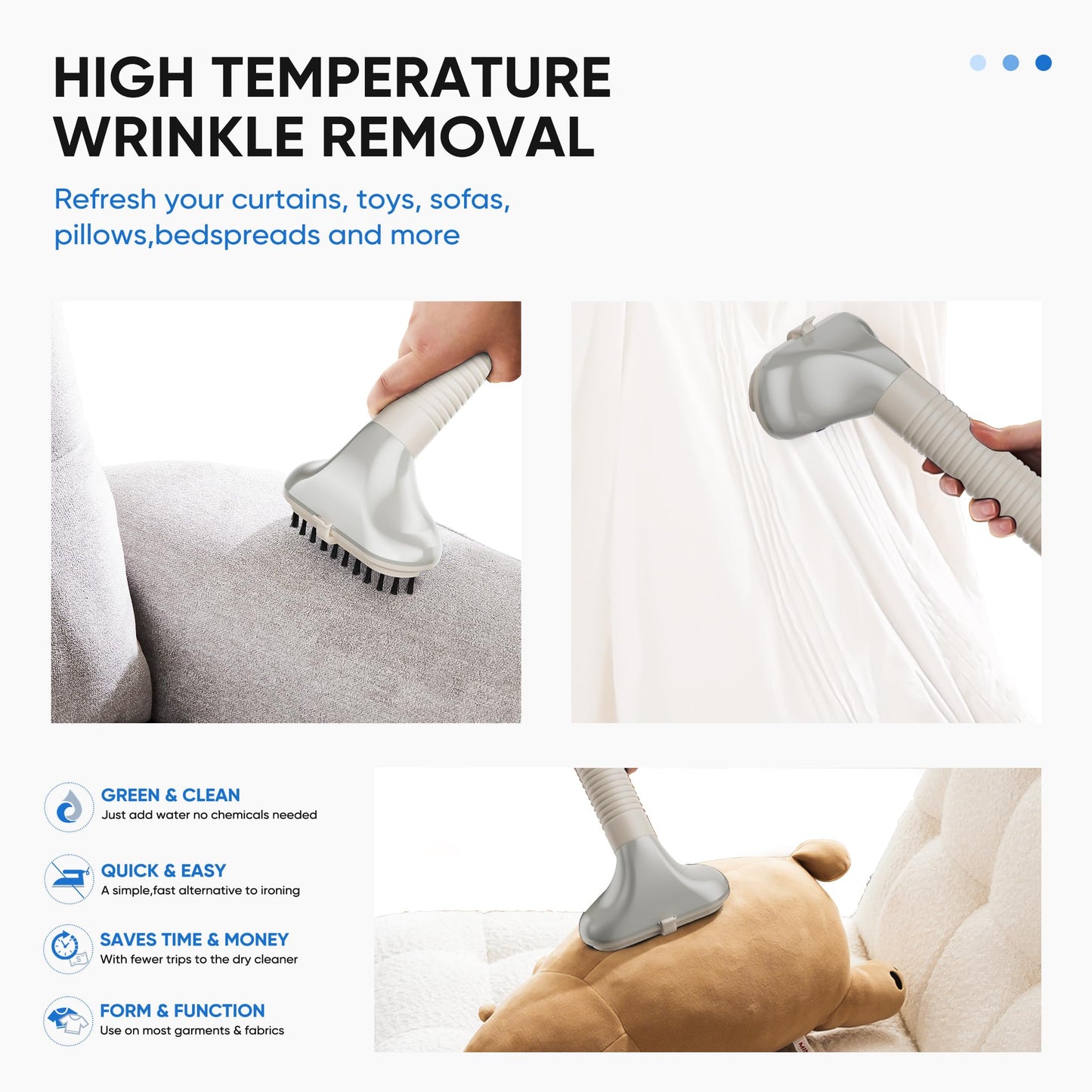 KMFurnila Garment Steamer for Clothes Standing, 1500W Efficient Clothes Steamer Standing with Wheels, Professional 58OZ Water Tank for Continuous Steaming, Fast Heating Wrinkle Remover