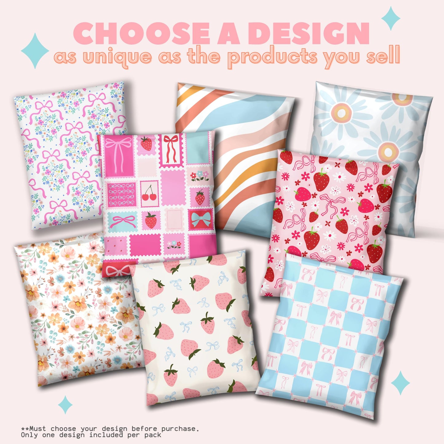 Picksie Mailers - Boho Poly Mailers 10x13 100 Pack Bundle Bulk Polymailers Shipping Supplies for Small Business Boutique Envelope for Clothing Cute Designer Plastic Bags - Boho Bundle