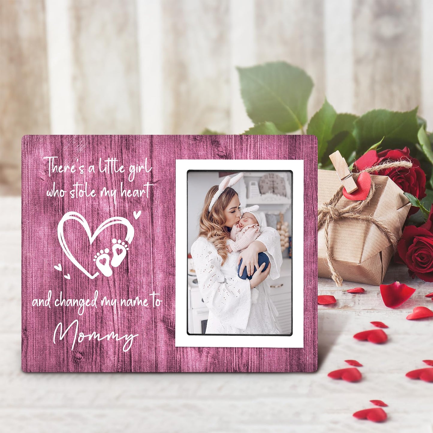 SteadStyle Mothers Day New Mom Gifts for Baby Girl – Mom Picture Frame from Newborn Daughter, Shower Gift for Girl, First Mother’s Day Present, Registry Must Have Keepsake, Fits 4x6 Photo