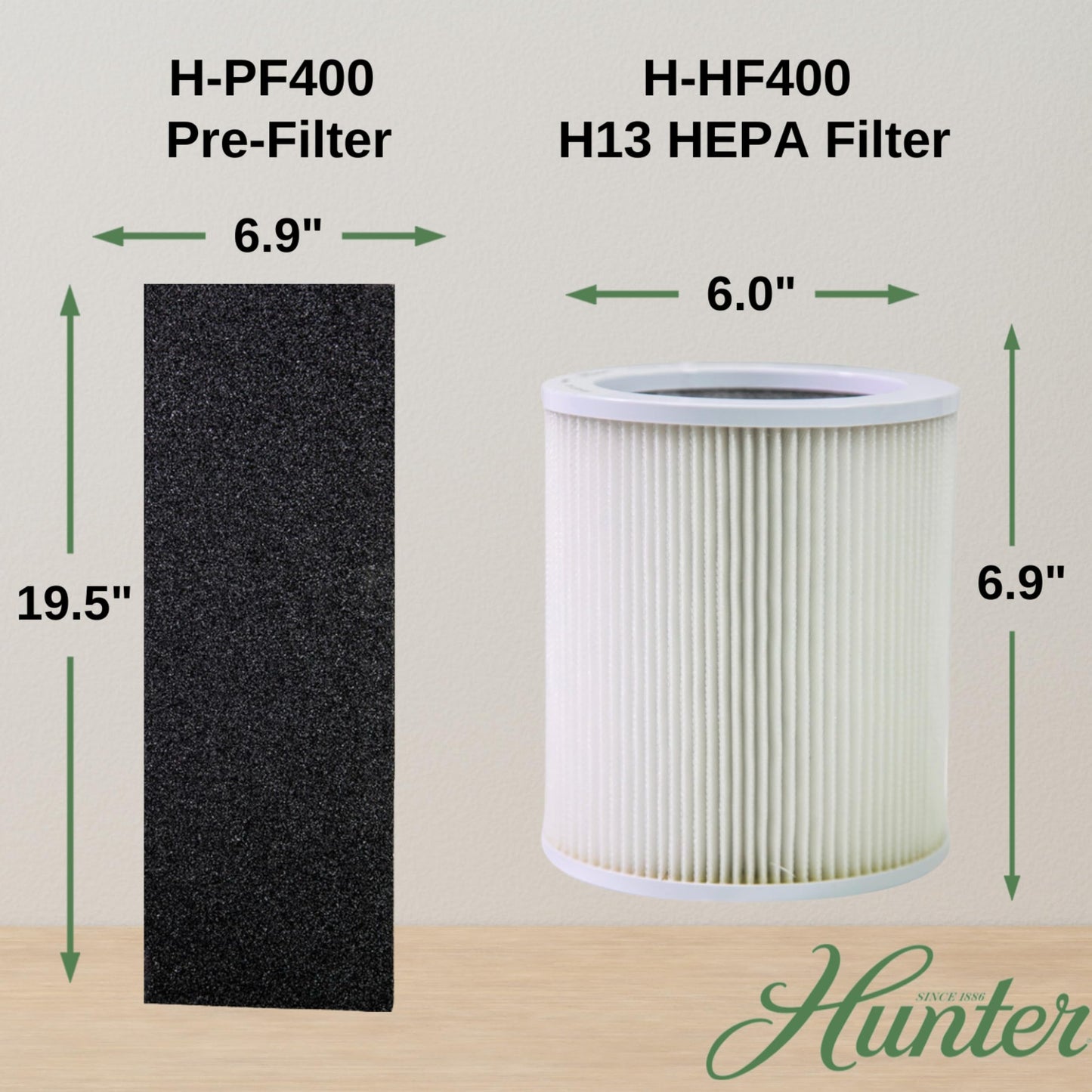 Hunter H-HF400-VP Replacement Filter Value Pack with HEPA Filter and EcoSilver Pre-Filter for HP400 Air Purifier Series