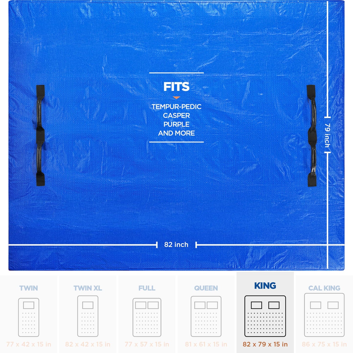 Mattress Bags for Moving with 8 Handles – King Mattress Moving Bag – Tear-Proof Mattress Storage Cover with Dual Zippers – Reusable Mattress Moving Bags for Transport & Storage Mattress Protector