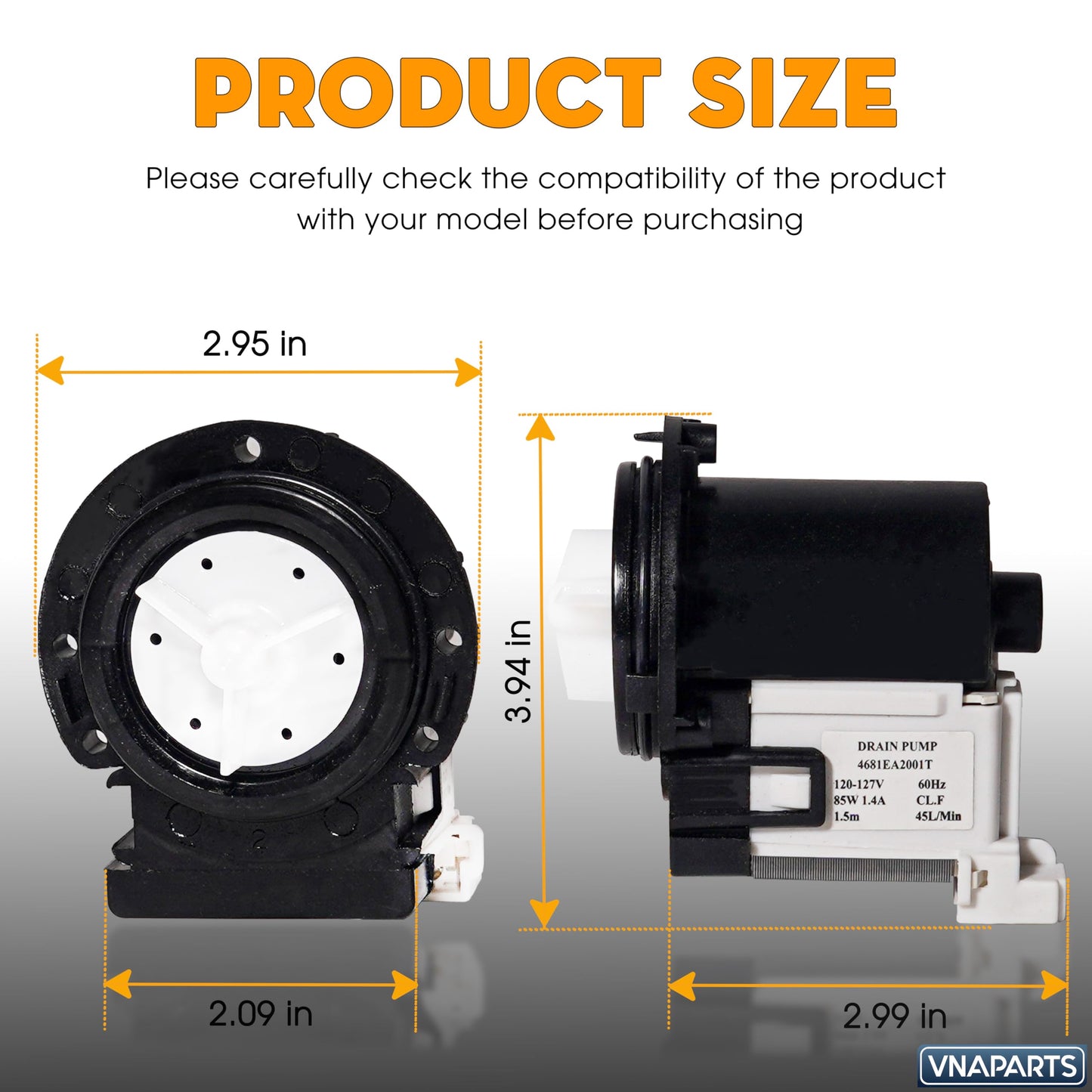 【2025 Upgraded】WM4270HVA Washer Drain Pump Motor for LG LG WM4270HWA WM4370HKA WM4370HWA WM5000HWA WM5000HVA WM0642HW WM0642HS Washer Machines