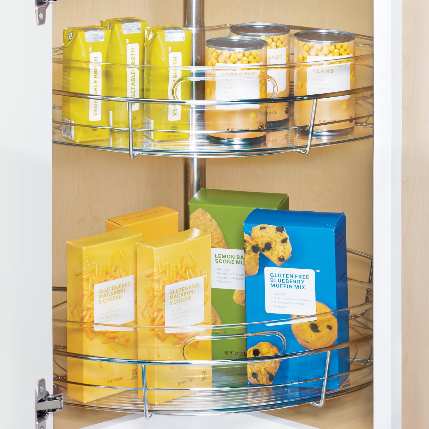 iDesign Clear Plastic 1/4 Wedge Bin for Corner Lazy Susan Cabinet, Kitchen Cabinet Organizer, 4-Pack