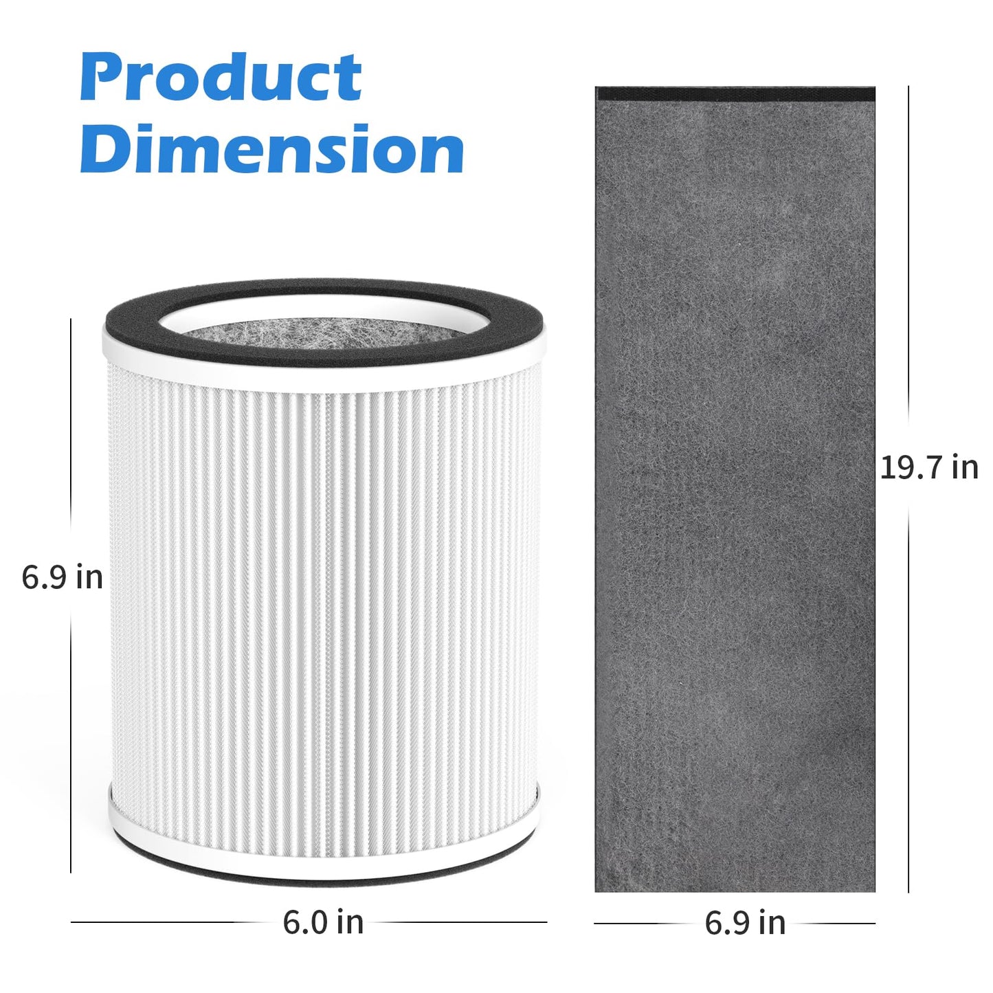GoKBNY 2-Pack HP400 Series Replacement Filter Compatible with Hunter HP400 Cylindrical Tower Purifiers, for Model H-HF400-VP/H-PF400, with 4×Pre-Filters