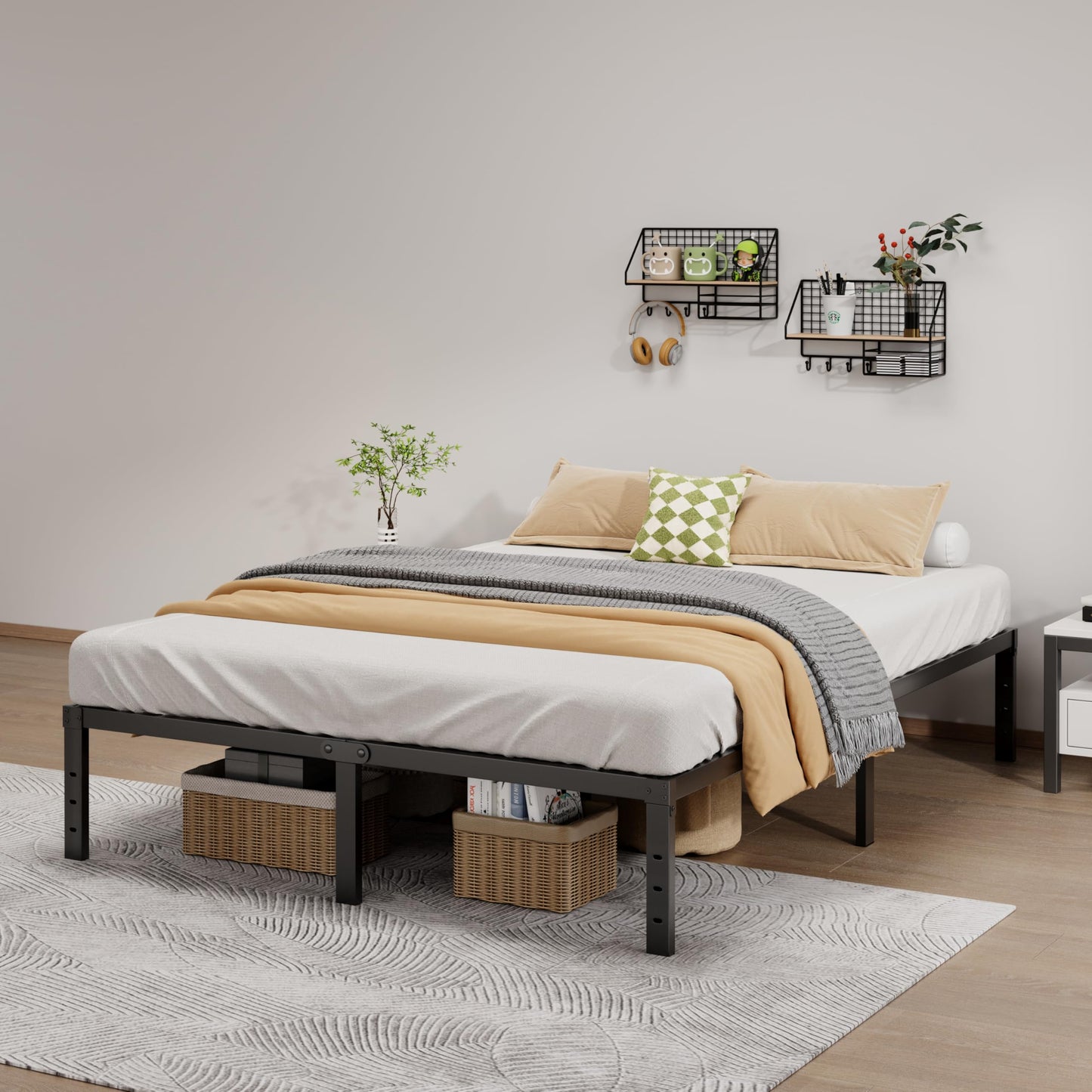 LUMUNANCE Metal Bed Frame Full Size - 14 Inch Heavy-Duty Full Platform Bed Frame No Box Spring Needed, Easy Assembly, Noise-Free, Sturdy Mattress Foundation, Underbed Storage Space