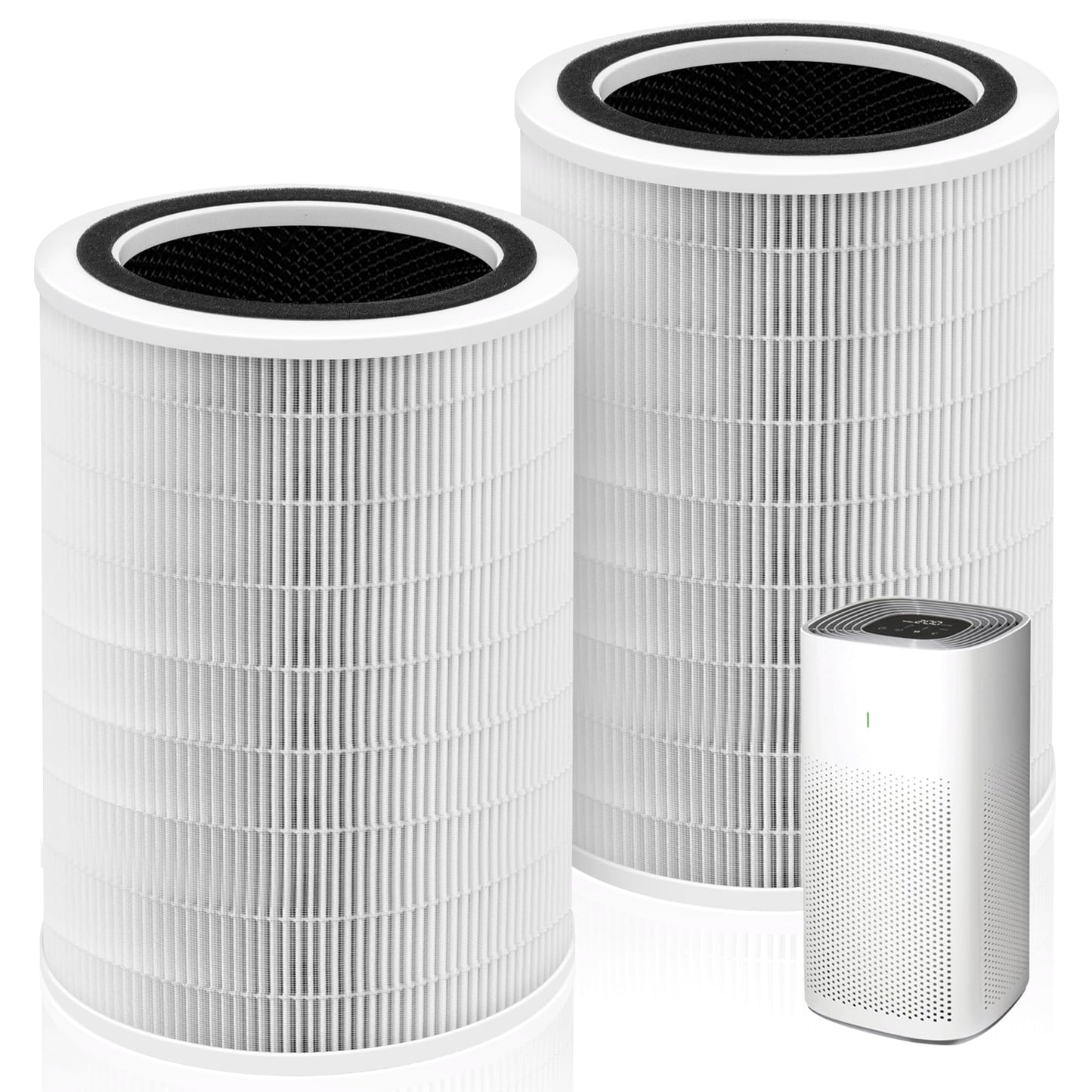 Pulluty 12010 HEPA Replacement Filter for Clorox Large Room Air Purifier 11010 & 11011,3-in-1 H13 True HEPA with Activated Carbon Filter,2 Pack