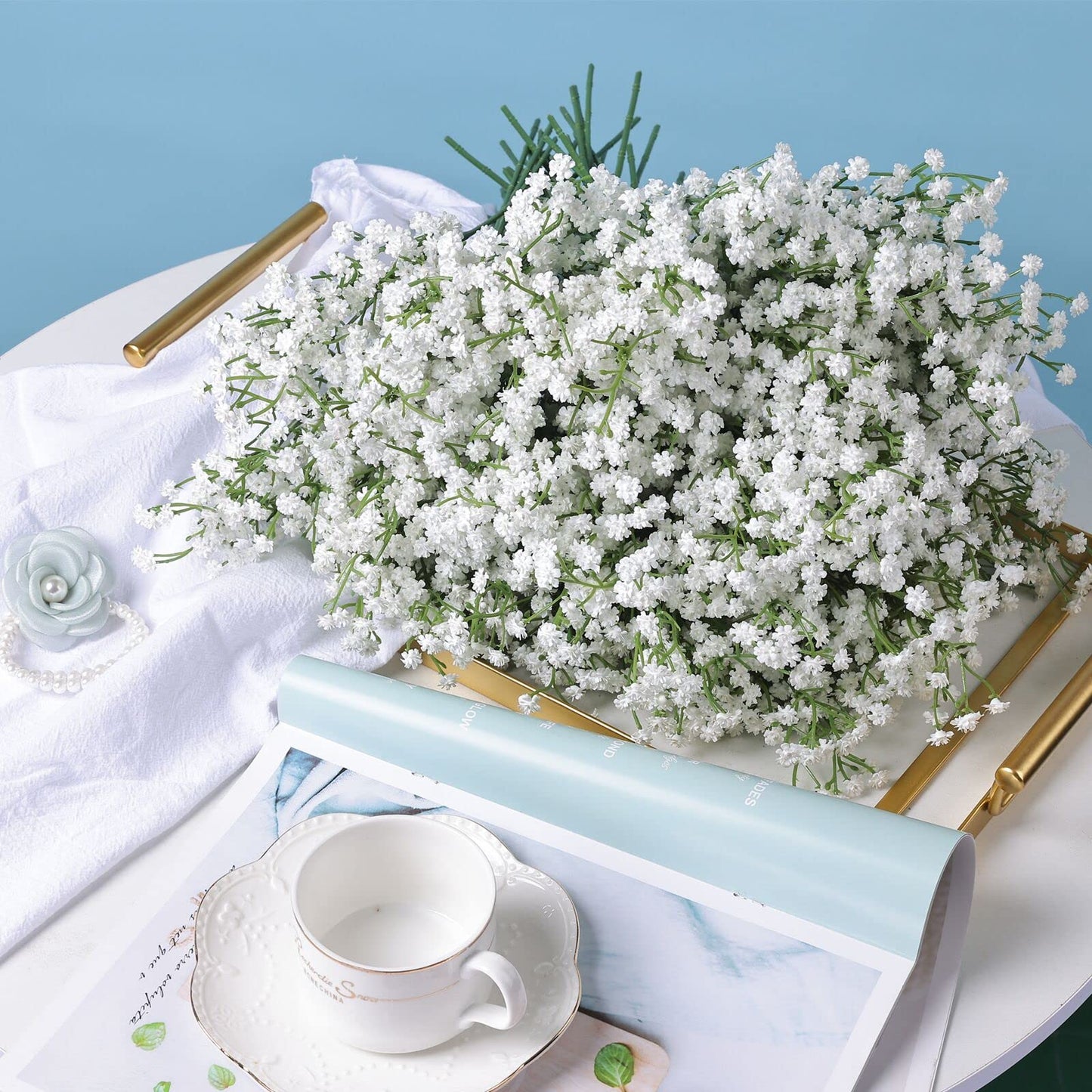 LYLYFAN Babys Breath Artificial Flowers,30 Pcs Gypsophila Faux Flowers for Wedding Party Home Garden Decoration