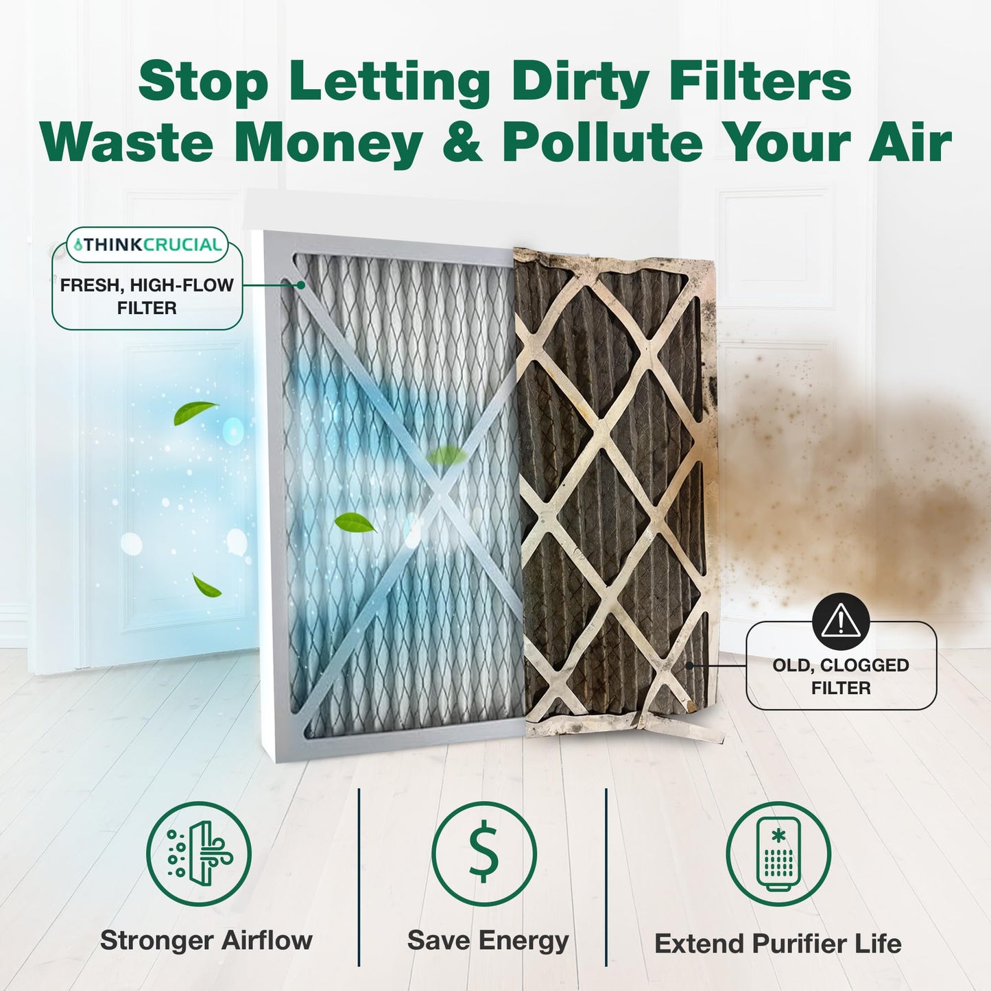 Crucial Air Purifier 2 Filters – Compatible with Hunter® Brand Filter Part # 30931 – Models 30201, 30212, 301213, 30240, 30241, 30251, 30378, 30379, 30380, 30381, 30382, 30383 – (2 Pack)
