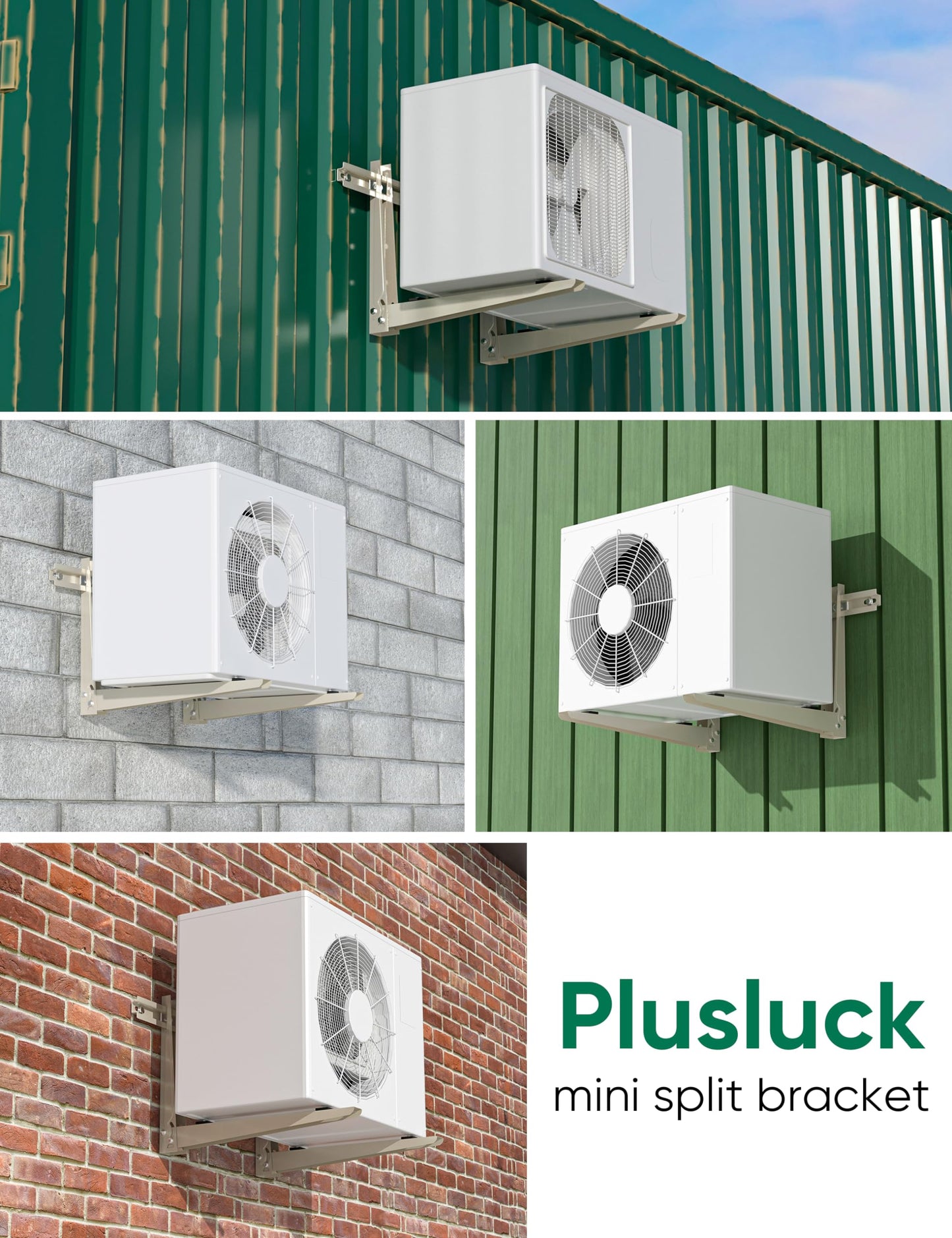 Mini Split Wall Mounting Bracket: Wall Mount Ac Bracket for Outside 9000-36000 BTU Mini Split Air Conditioner with Leveler Universal Ductless AC and Heat Pump Systems Outdoor- Up to 490 LBS