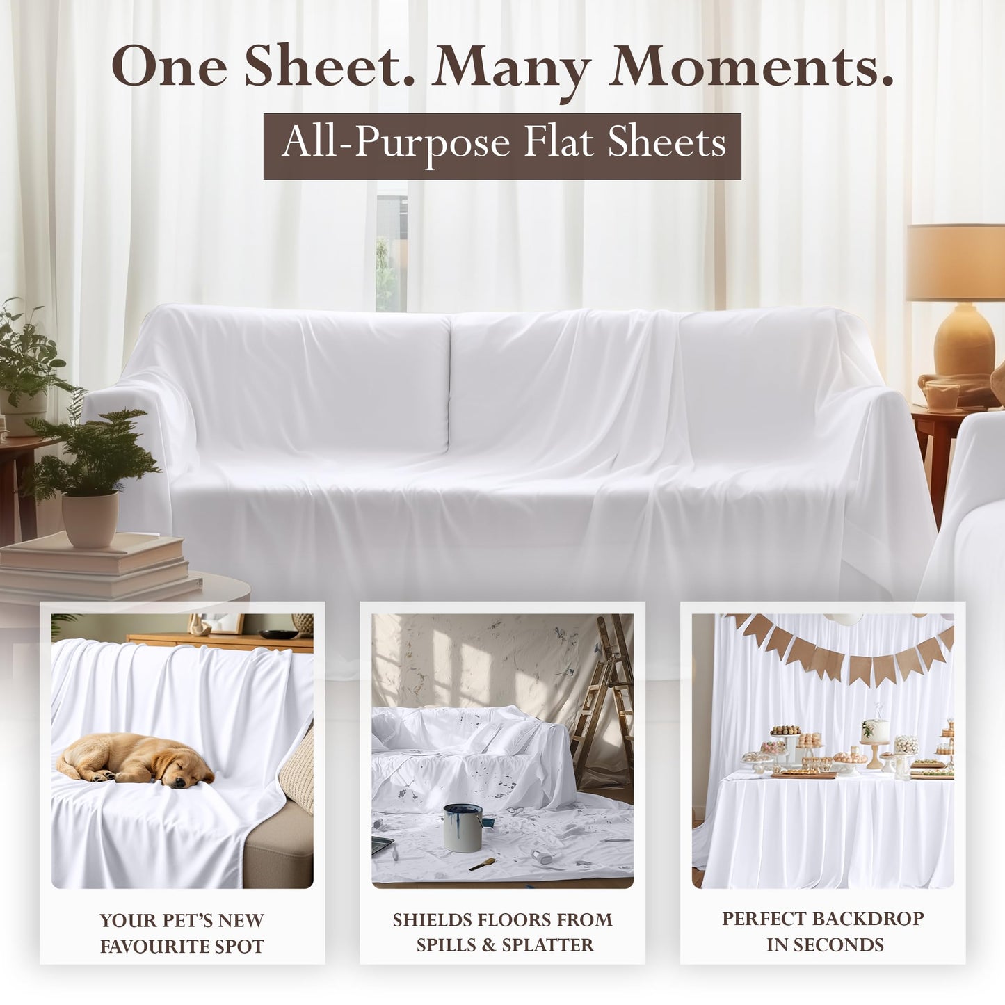 Utopia Bedding Flat Sheets - Pack of 6 - Soft Brushed Microfiber Fabric - Shrinkage & Fade Resistant Top Sheets - Easy Care (Twin, White)