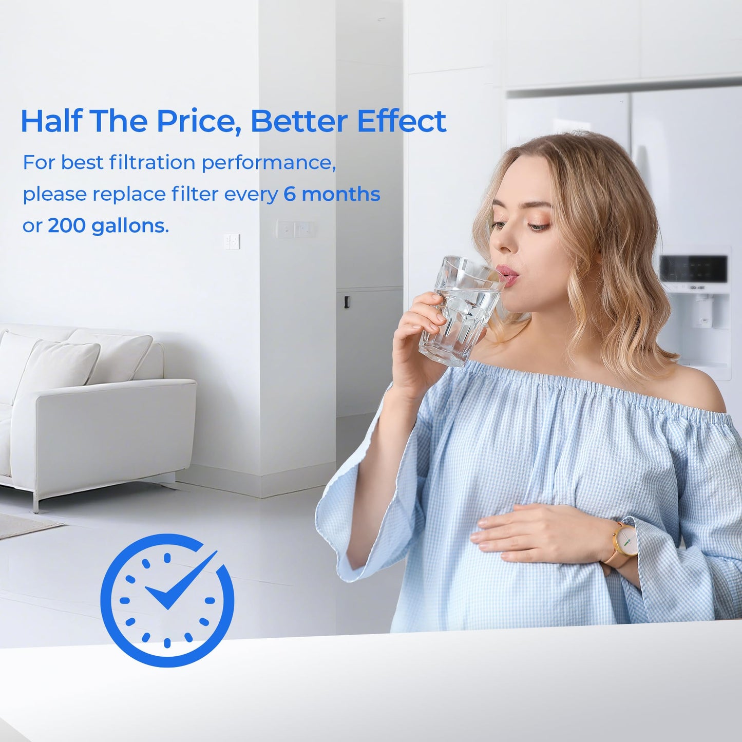 TEEHAY EDR1RXD1 Water Filter 1 Replacement, Compatible with Whirlpool WRS315SDHZ, WRS571CIHZ, WRS555SIHZ, WRS325SDHZ, WRF560SEHZ, WRS588FIHZ, WRS571CIDM, WSF26C3EXF, WRF560SEHW, WRF560SEHV, 3 Pack