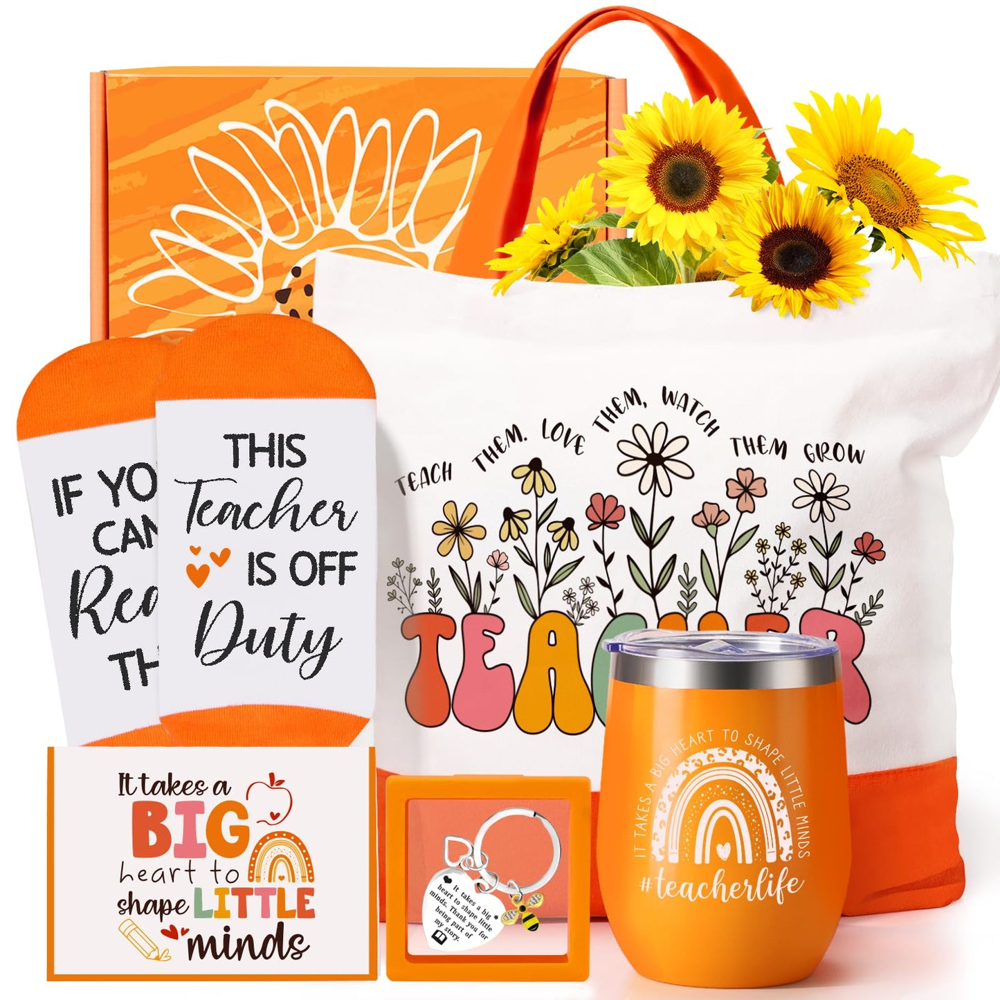 Best Teacher Gifts, Teacher Appreciation Gifts for Women, Orange Inspirational Gift Back to School Thank You Gift for Teachers from Student, Birthday Christmas Mothers Day Retirement Graduation Idea