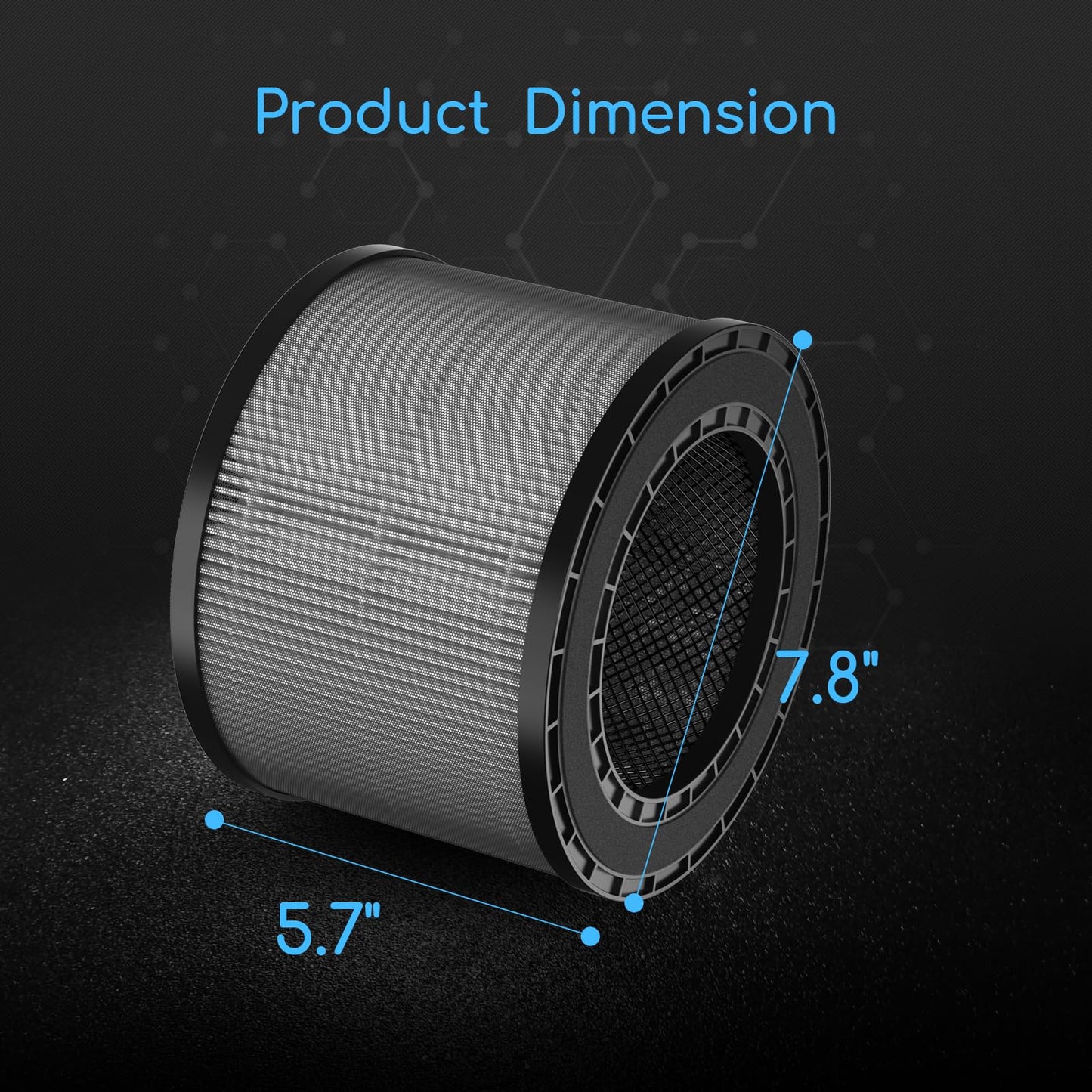 GoKBNY 2-Pack DR-HAP002 Replacement Filter Compatible with Dreo Macro Pro, Macro Pro S DR-HAP002 and Toshiba CAF-Z40US/CAF-Z45US Air Purifiers, 3-in-1 Design Filters