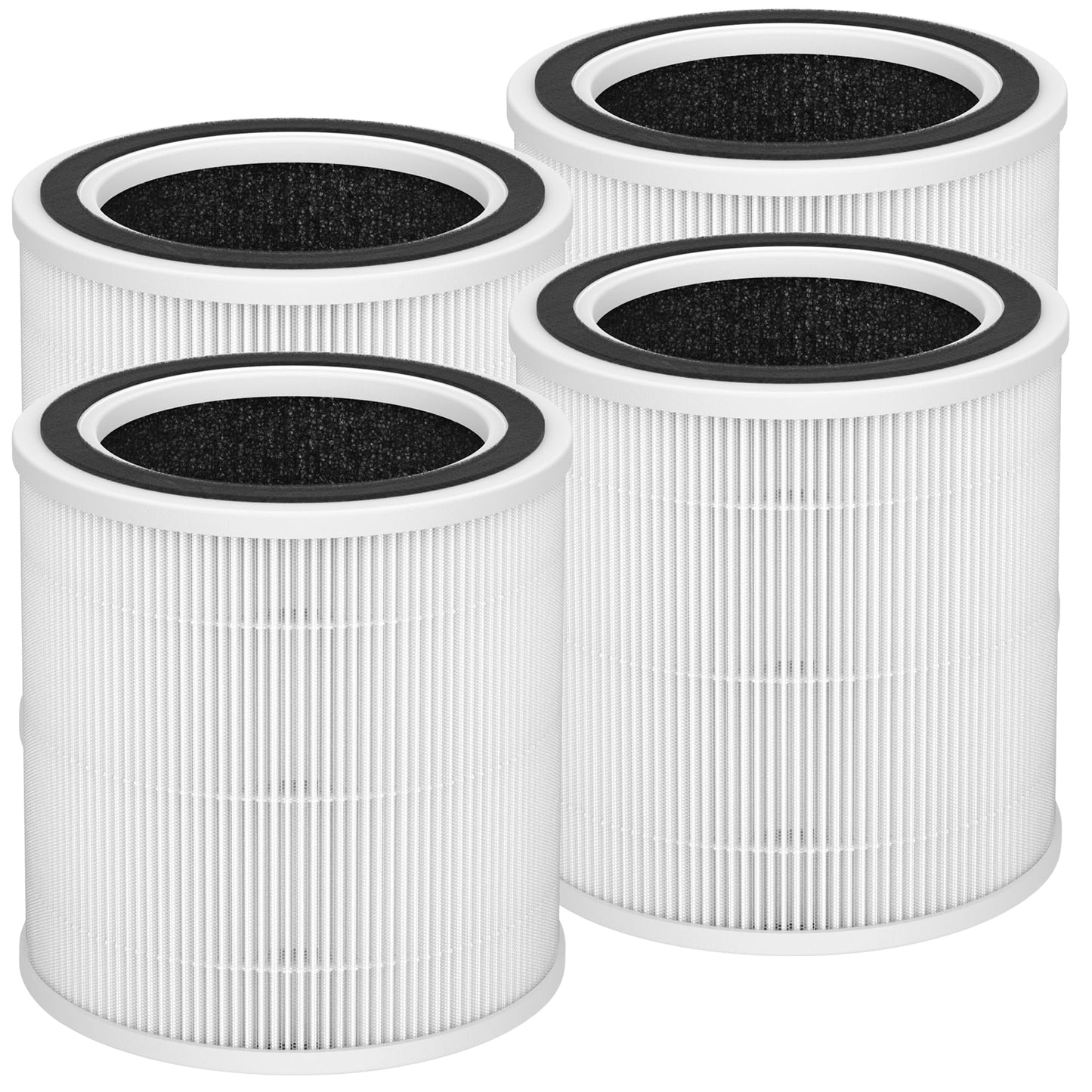 Breabetter AC400 Replacement Filter Compatible with Purivortex AC400 Purifiers, 3-in-1 Filter（4-Pack）-White