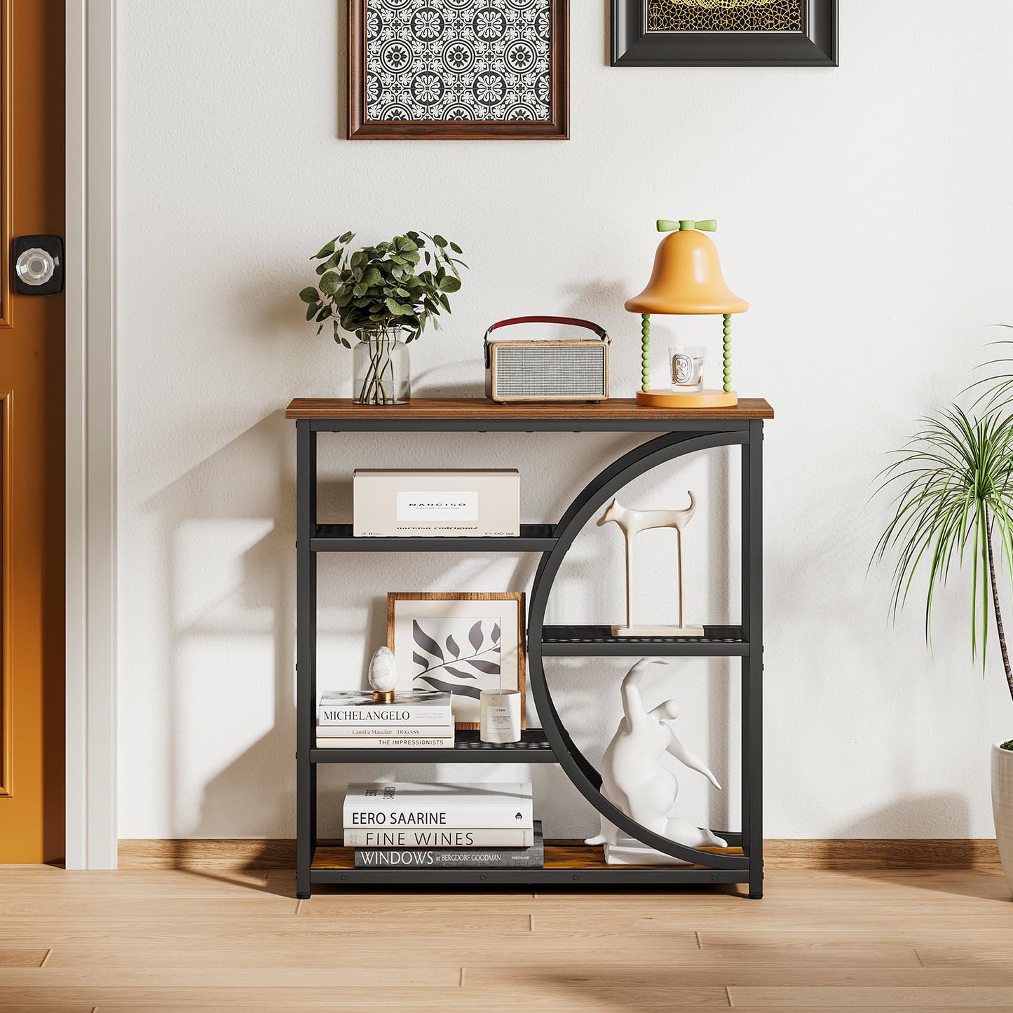Snughome Entryway Table, Narrow Console Table, Industrial Sofa Table with 5 Tier Storage Shelves, Entrance Table for Hallway, Behind The Couch, Living Room, Foyer