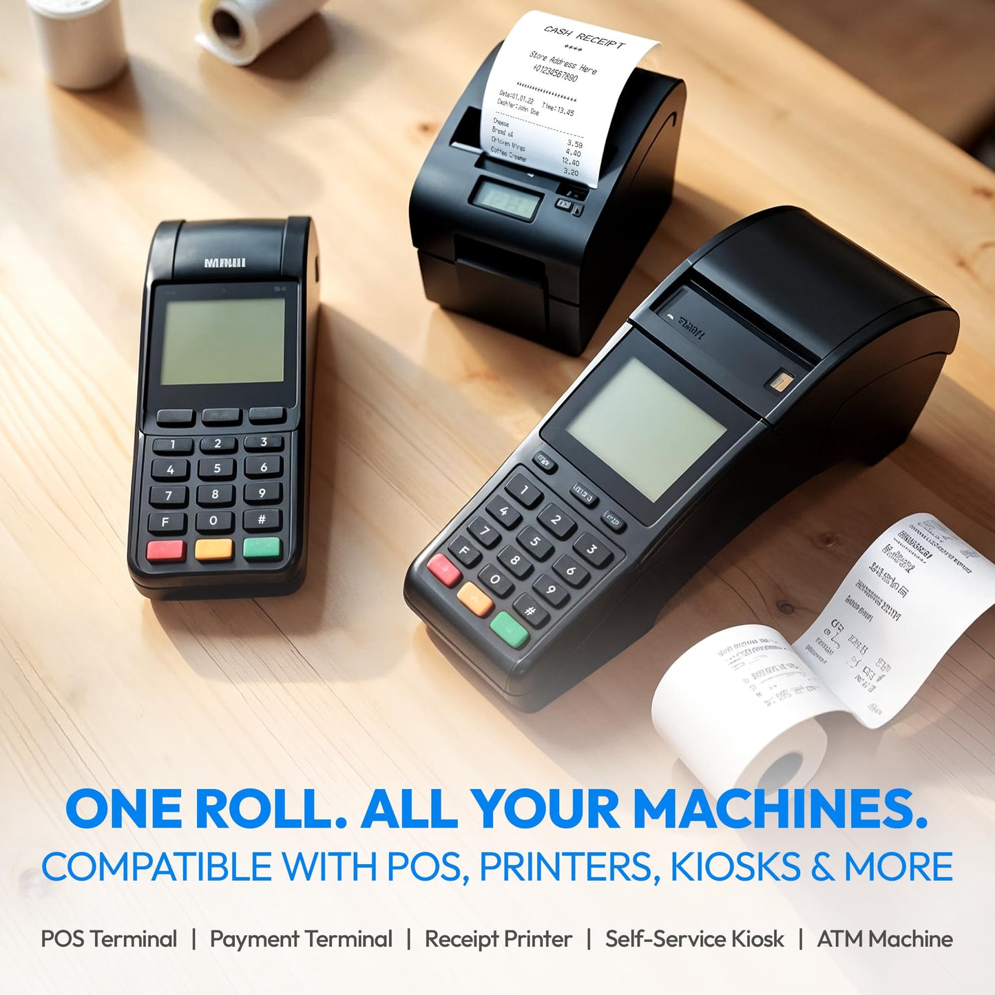 Markswell 3 1/8" x 230' Thermal Paper (20 Rolls) - BPA Free Receipt Paper, 48 GSM Safe Thermal Printer Paper & POS Register Tape