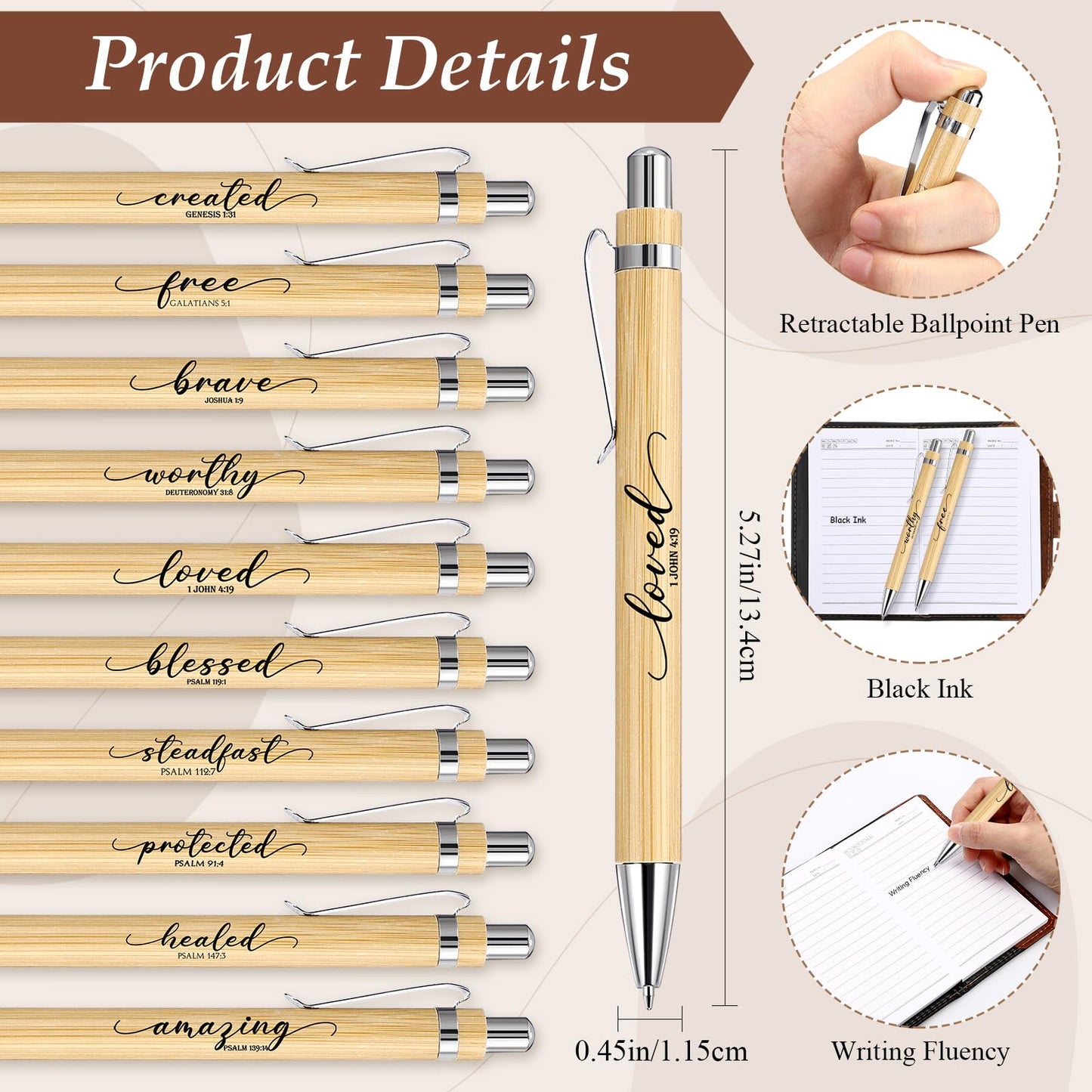 Spakon 40 Pcs Fathers Day Christian Gift Bulk Prayer Leather Journal Religious Inspirational Scripture Notebooks with Bible Verse Pens for Church Women Men Graduation (5 Colors)