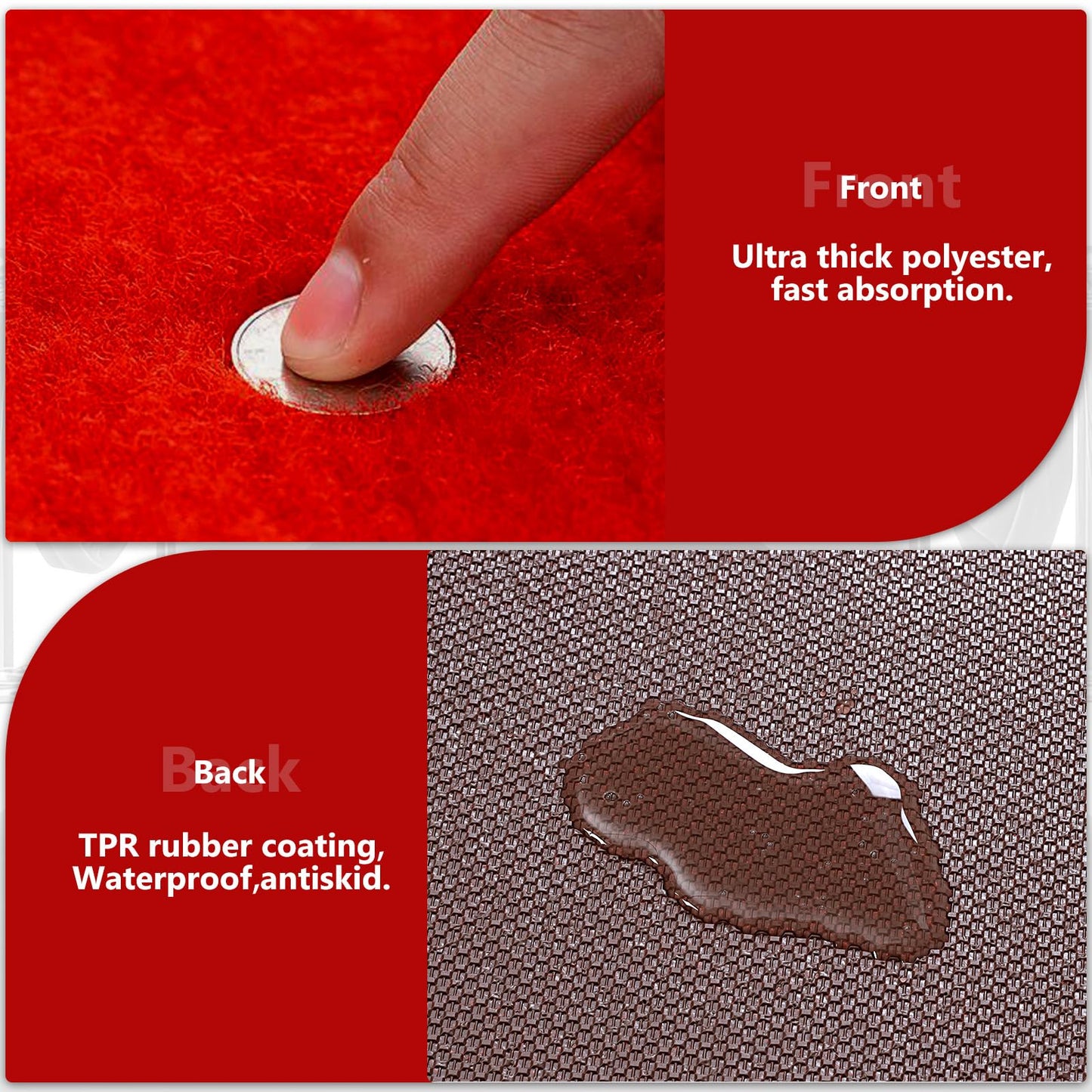 PBHEPJ 4ft x 10ft Extra Thick Red Carpet Runner for Party & Hollywood, Festival Celebration, Wedding, Graduation Ceremony, Award Ceremony, VIP Reception, Heavy-Duty, Non-Slip TPR Rubber