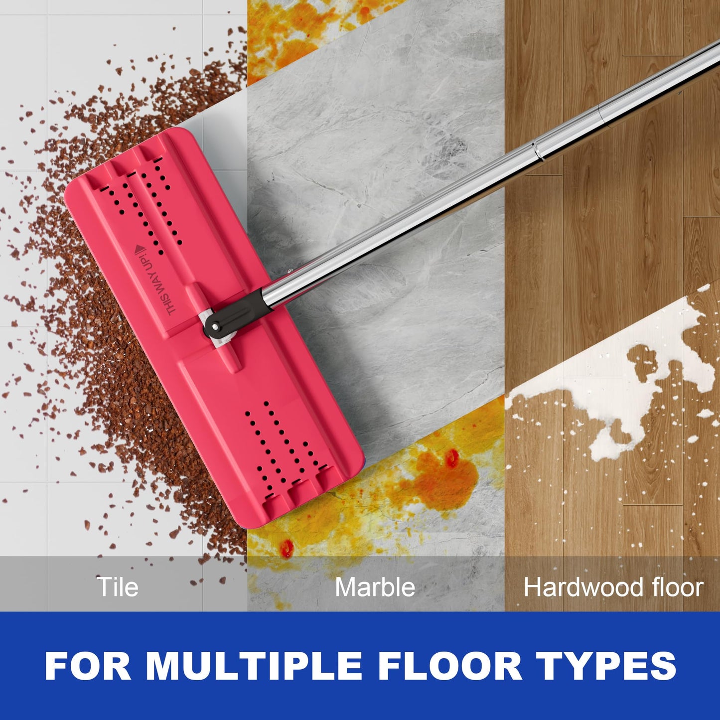 JOYMOOP Flat Mop System, Microfiber Mop and Bucket Set, Black, Floor & Wall Cleaning Mop for Home & Commercial Use, 60" Long Handle, Includes 5 Washable Pads