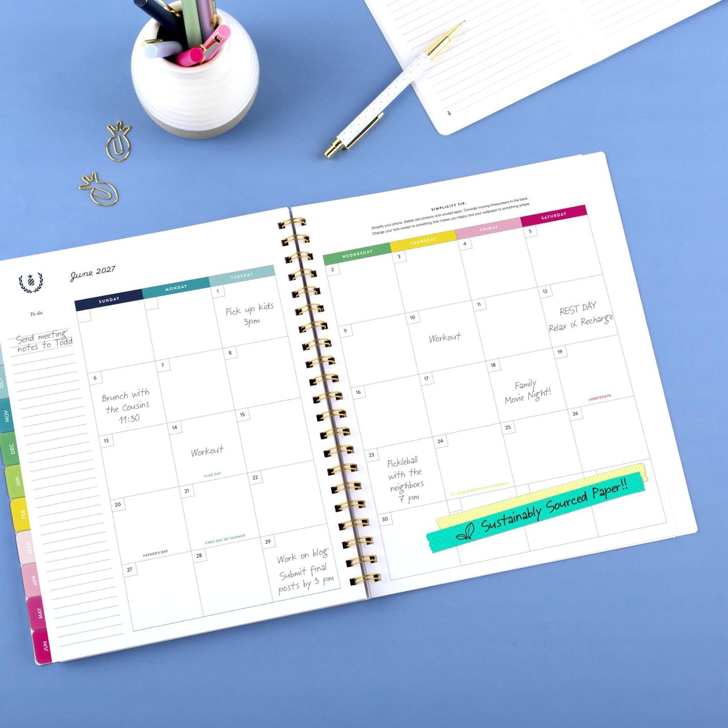 AT-A-GLANCE Planner 2026-2027 Weekly & Monthly Academic 12-Month July-June, 8-1/2" x 11", Simplified by Emily Ley, Savanna Blooms (EL50-905A)