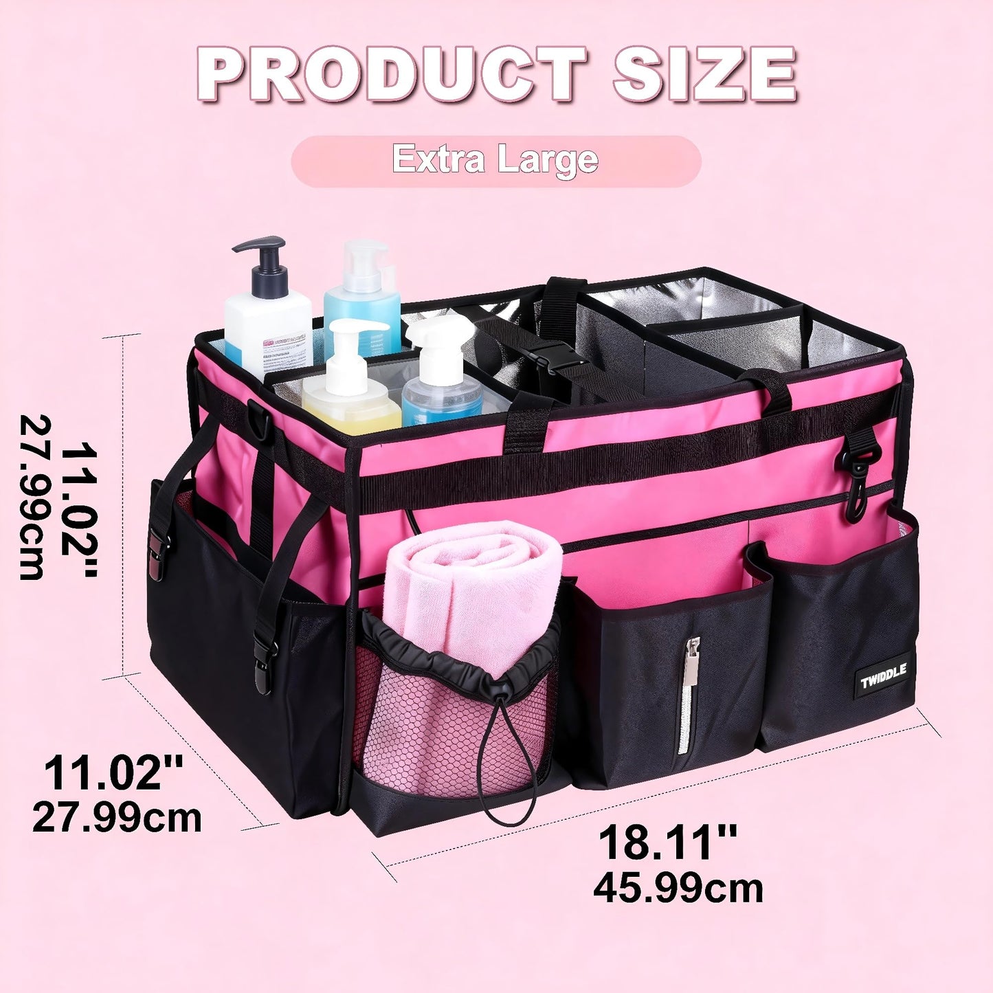 Extra-Large Wearable Cleaning Caddy With Detachable Divider,Cleaning Caddy For Cleaning Supplies Large Cleaning Supply Caddy With Adjustable Shoulder Strap & Waist Belt For Cleaners