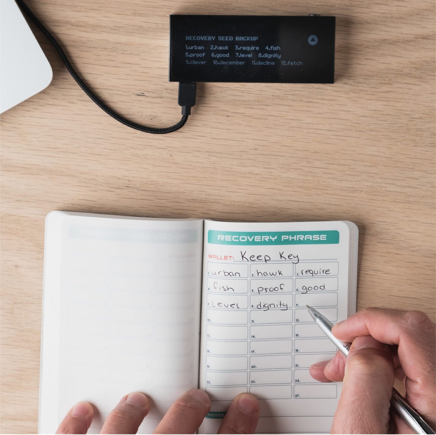 SHIELDFOLIO Stonebook - Crypto Seed Phrase Storage Notebook, Waterproof and Tear-Resistant Stone Paper, 80 Pages, Backup 50+ Wallets Offline, Cold Storage for Bitcoin, Ethereum, and All Hardware Wallets (Ledger, Trezor, Coldcard)