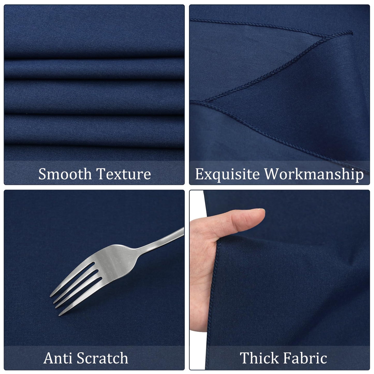Fivenl 8 Pack Navy Blue Tablecloth 70 x 120 Inch, Premium Rectangle Table Clothes for 6 or 8 Foot Rectangle Table, Washable Polyester Fabric Table Covers for Wedding Party Reception Banquet Buffet