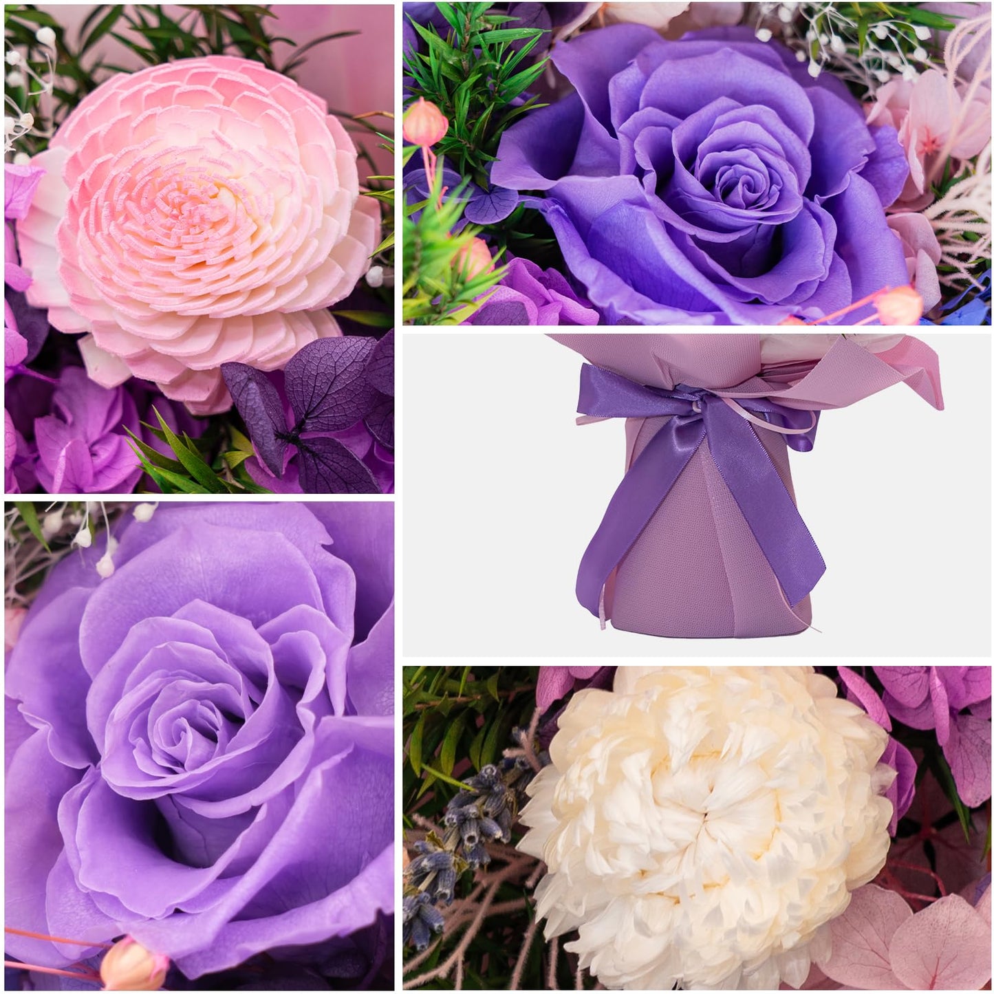 Forever Flower Gifts for Her: Romantic Flowers for Graduation-Daughter Girlfriend Wife Mom Grandma-Preserved Rose Bouquets-Flowers for Delivery Prime on Birthday Anniversary Valentines (Lilac)