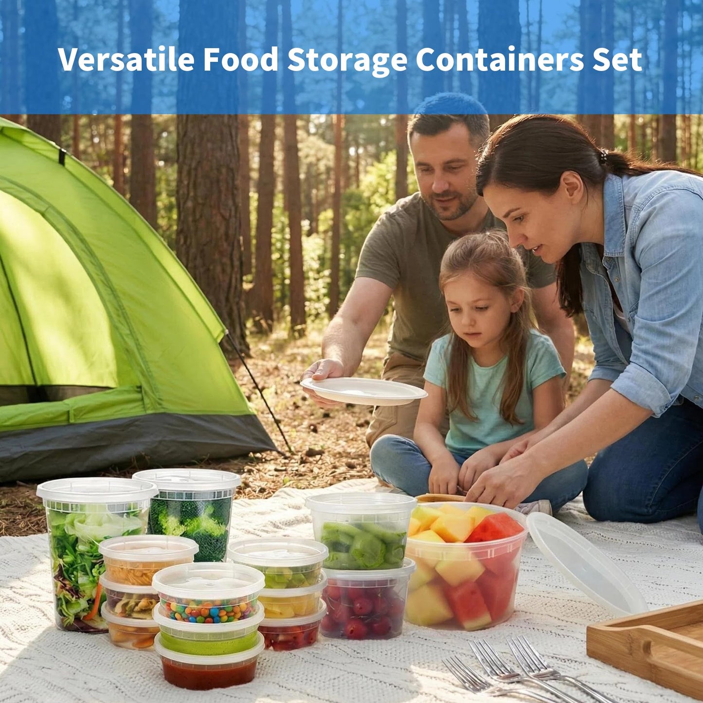 APSIC Plastic Deli Containers with Lids, 24 Sets 64oz Leakproof Soup Storage Containers for Family Soup & Leftovers, Round Meal Prep Cups, BPA Free, Microwave/Freezer/Dishwasher Safe