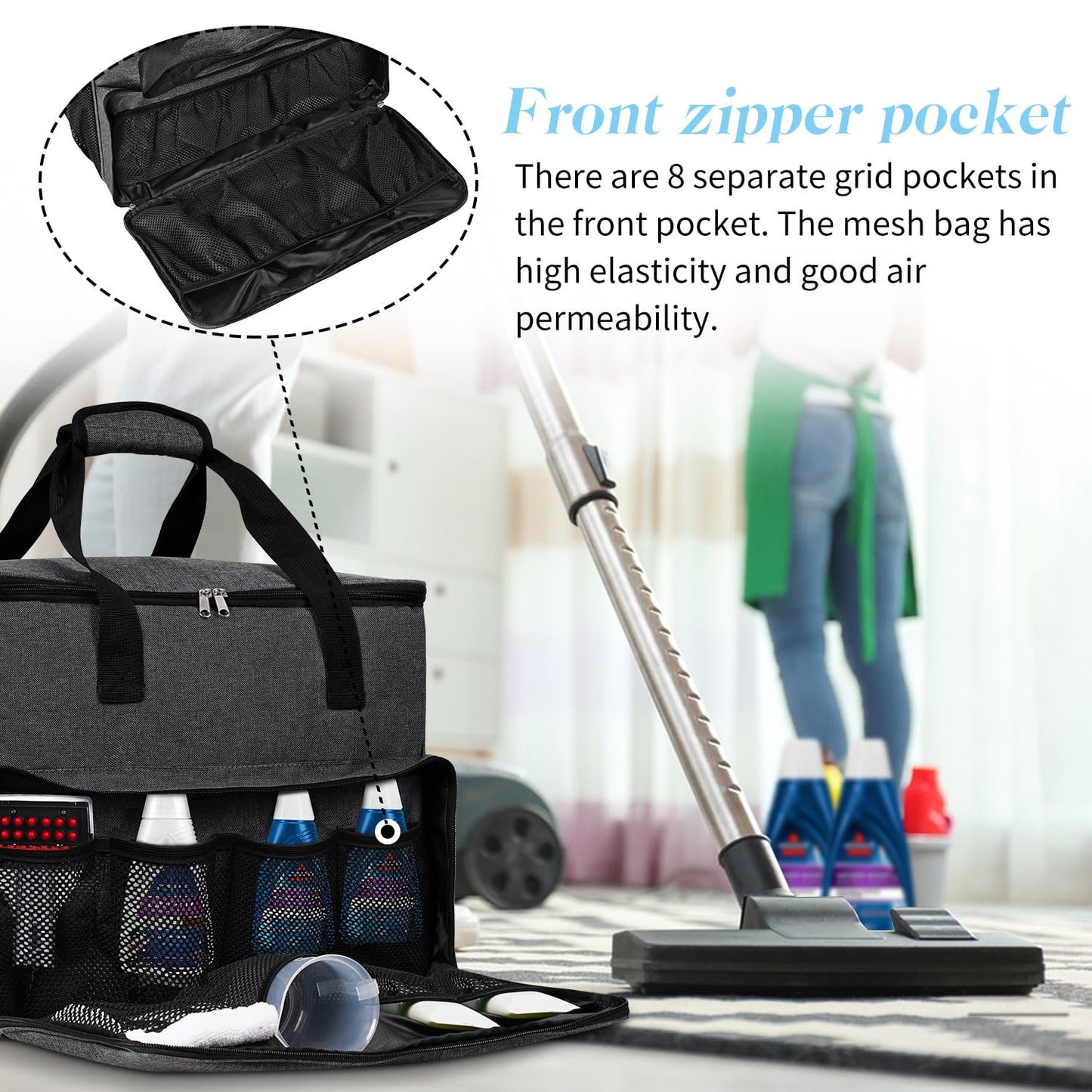 Storage Bag Compatible with Bissell Green Machine Upholstery Cleaner 1400B/3353/74R7, Carrying Bag for Bissell Carpet Cleaner, Bissell Little Green Machine Organizer, Travel Carrying Case (Bag Only!)
