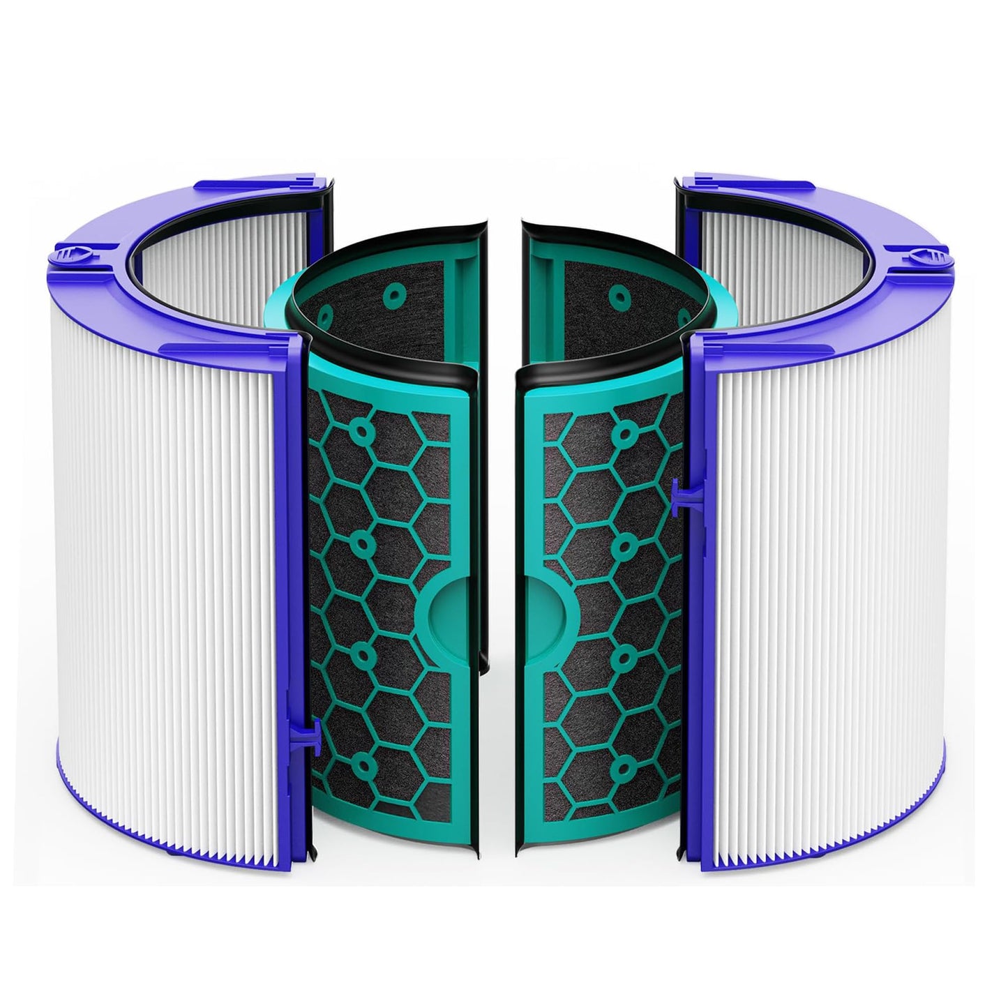 Bagean 360 Combi Glass HEPA Filters Compatible with Dyson Air Purifier Filter HP04 TP04 Pure Cool Hot Fan Dyson Filter Replacement - H13 True HEPA and Activated Carbon Purifies 99.97% Particles