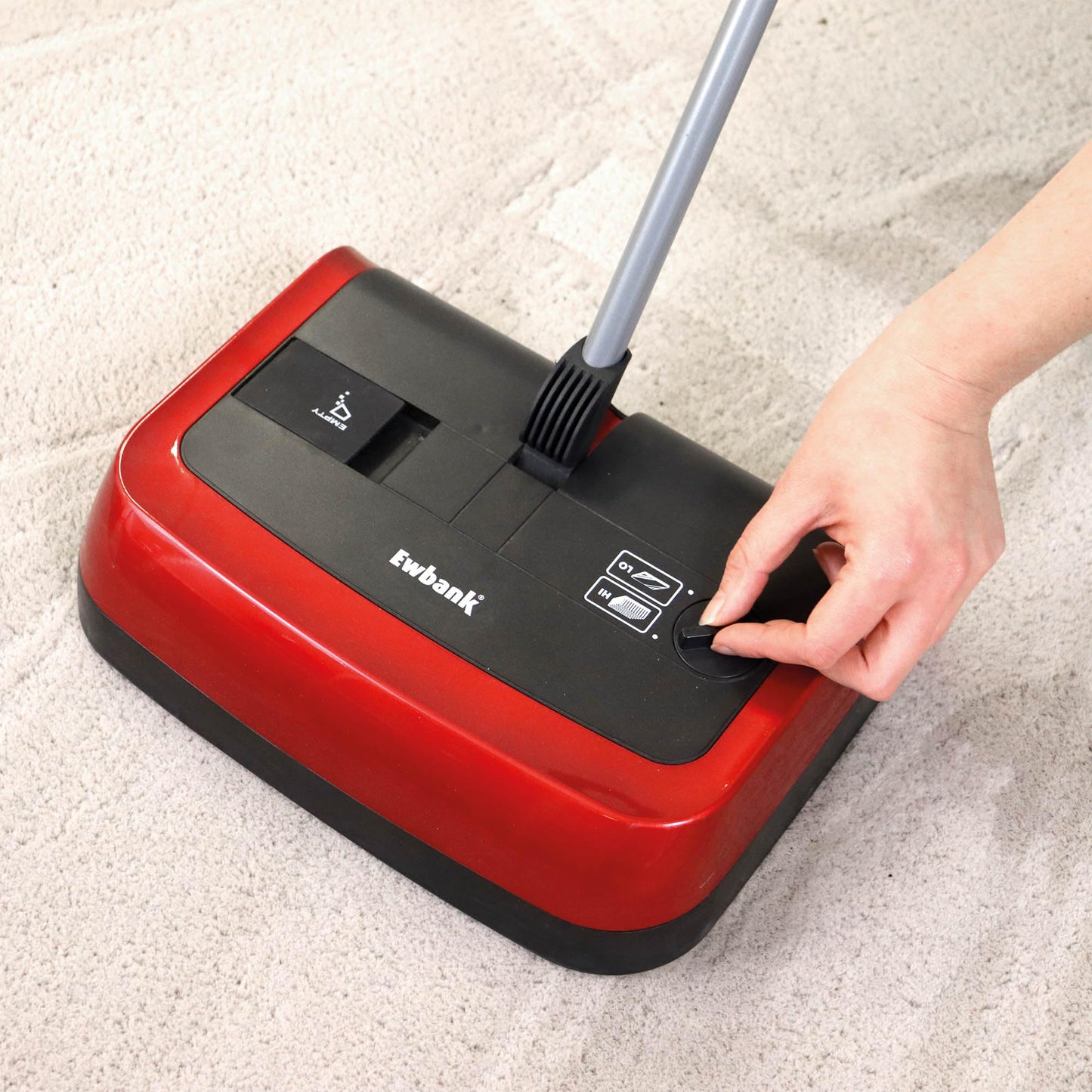 Ewbank Evolution Multi Surface Cordfree Non-Electric Portable Hardwood Floor and Carpet Sweeper with Adjustable Height