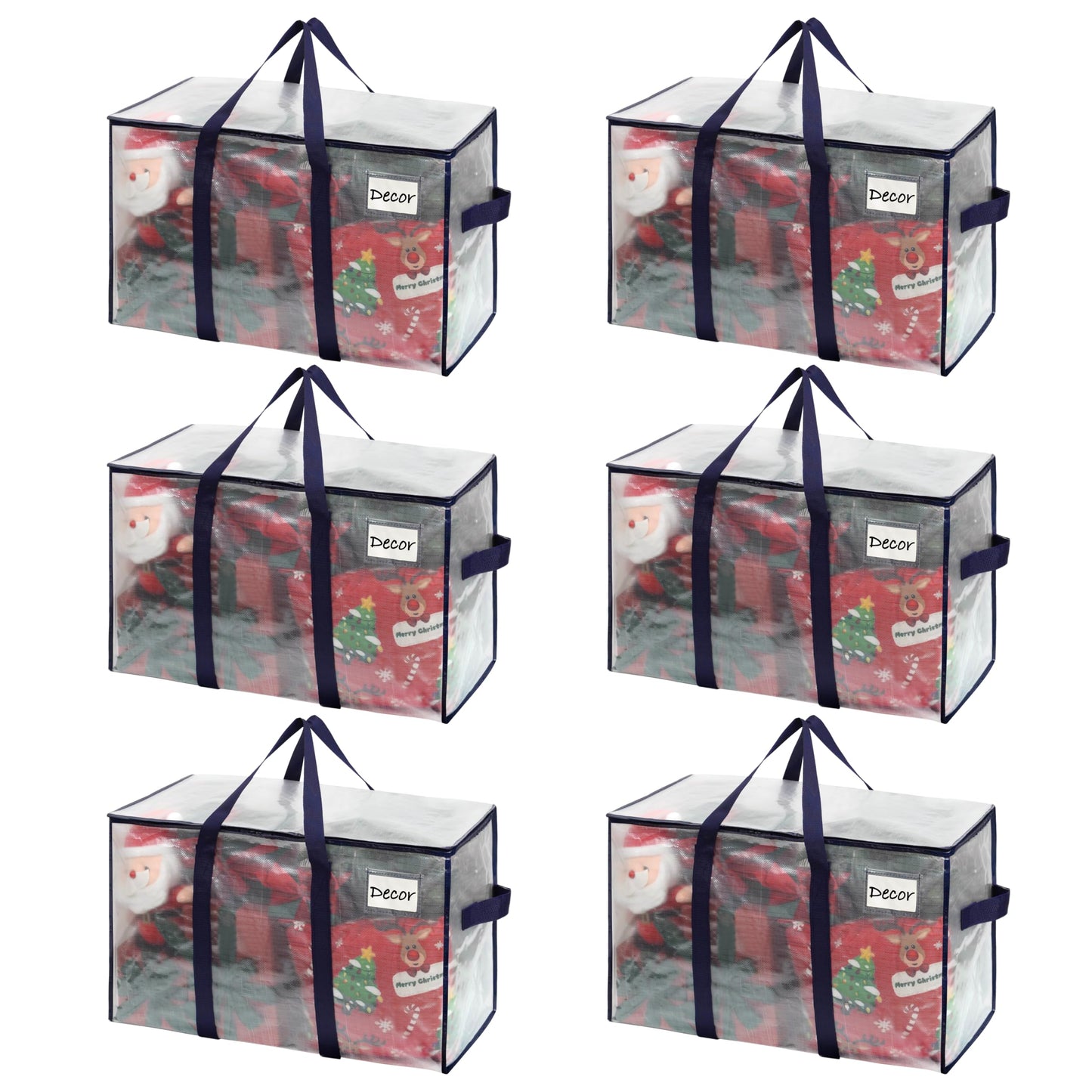 VENO 6 Pack Heavy Duty Moving Bags, Extra Large Storage Bags with Reinforced Handles & Strong Zippers, Foldable & Reusable Moving Box Alternative for Clothes & Dorm Storage