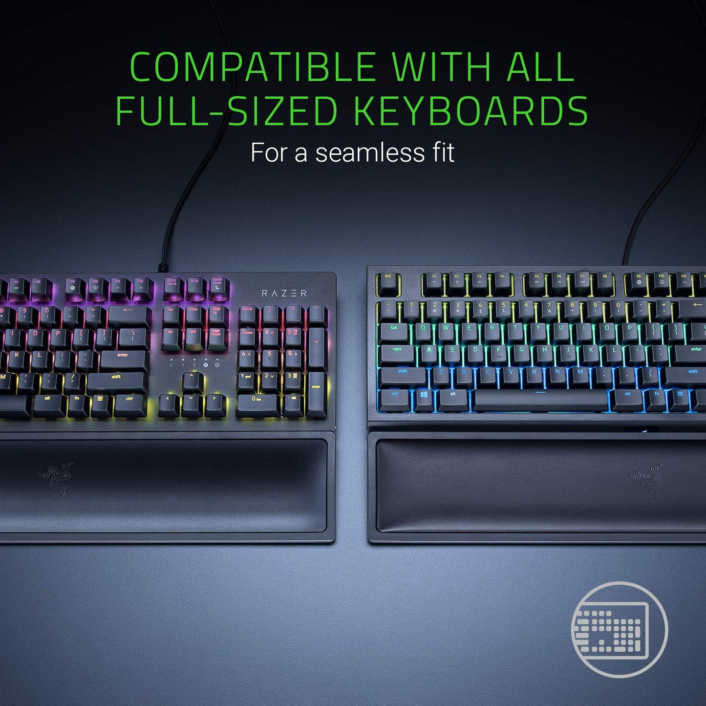 Razer Ergonomic Wrist Rest Pro for Full-Sized Keyboards: Cooling Gel Infused - Anti-Slip Rubber Base - Angled Incline - Classic Black