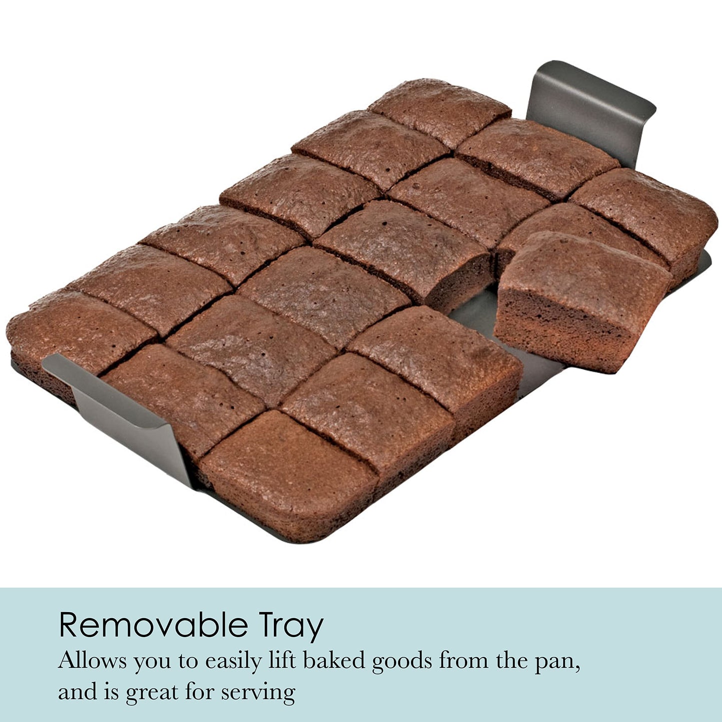 Chicago Metallic Professional Slice Solutions Brownie Pan, 9-Inch-by-13-Inch - , Dark Gray
