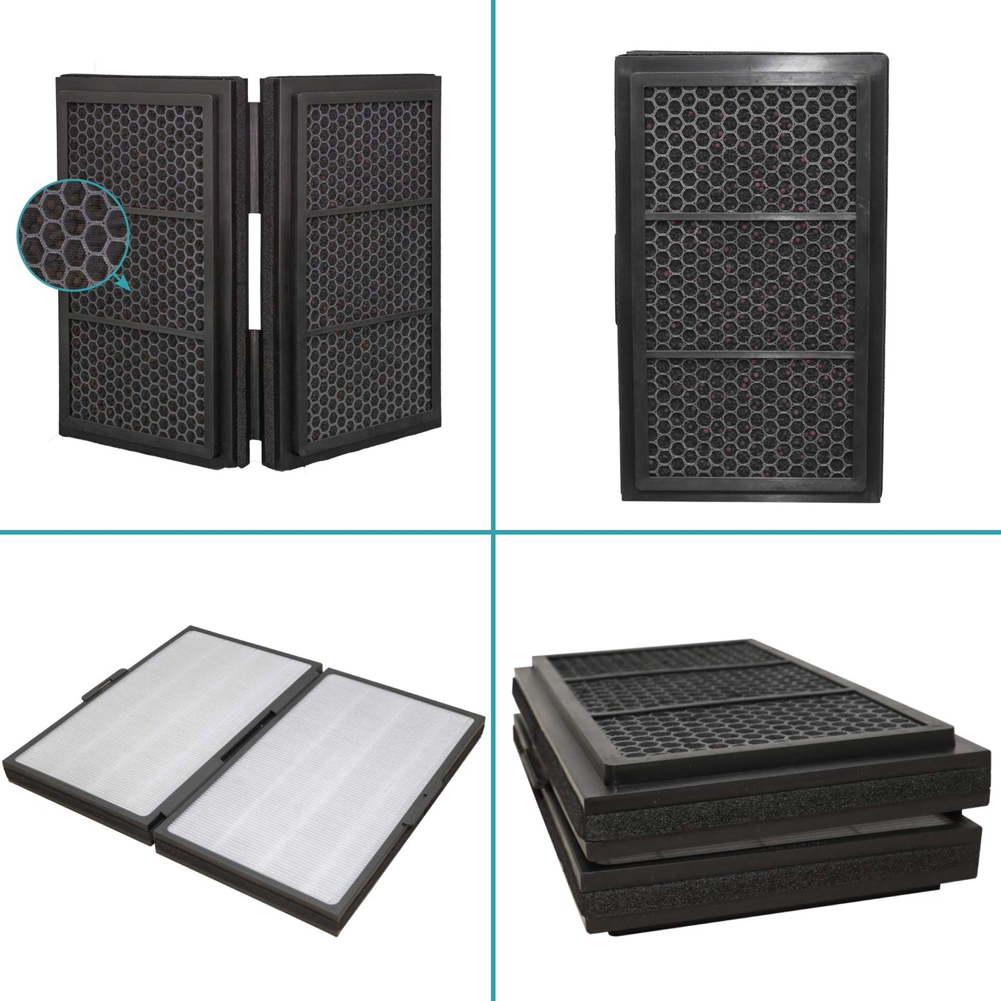 Lhari Pro Smokestop Filter for Blueair Pro Air Purifiers, Particle & Carbon Folding Filter, Dust, Pollen, Smoke Removal