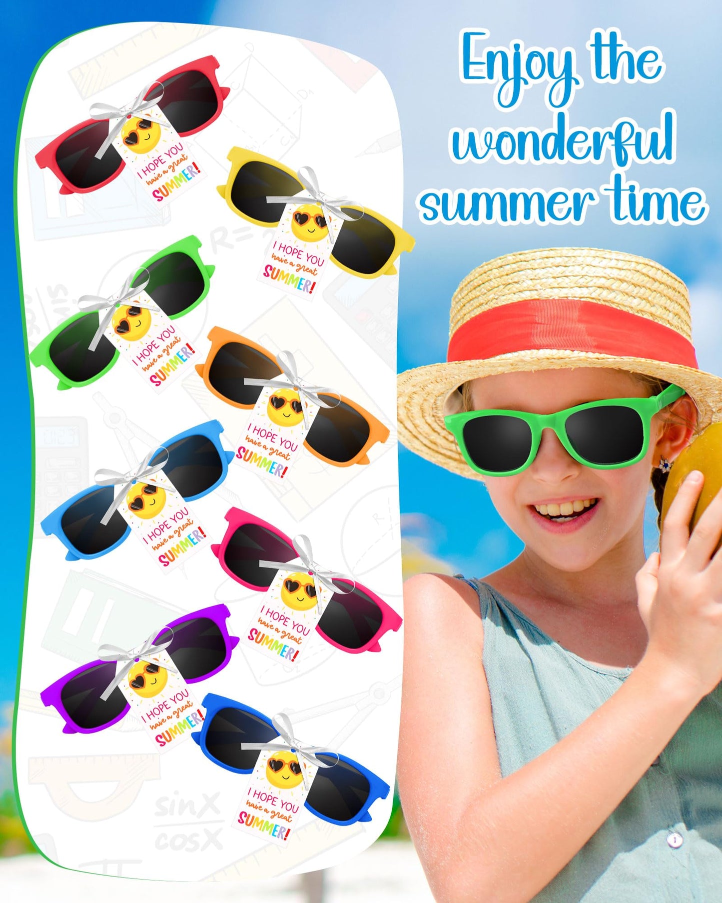Geiserailie 48 Pcs End of The School Year Gifts for Students from Teacher Bulk Pre K Graduation Sunglasses Kindergarten Preschool End of Year Graduation Gifts for Classroom Summer Party Favors