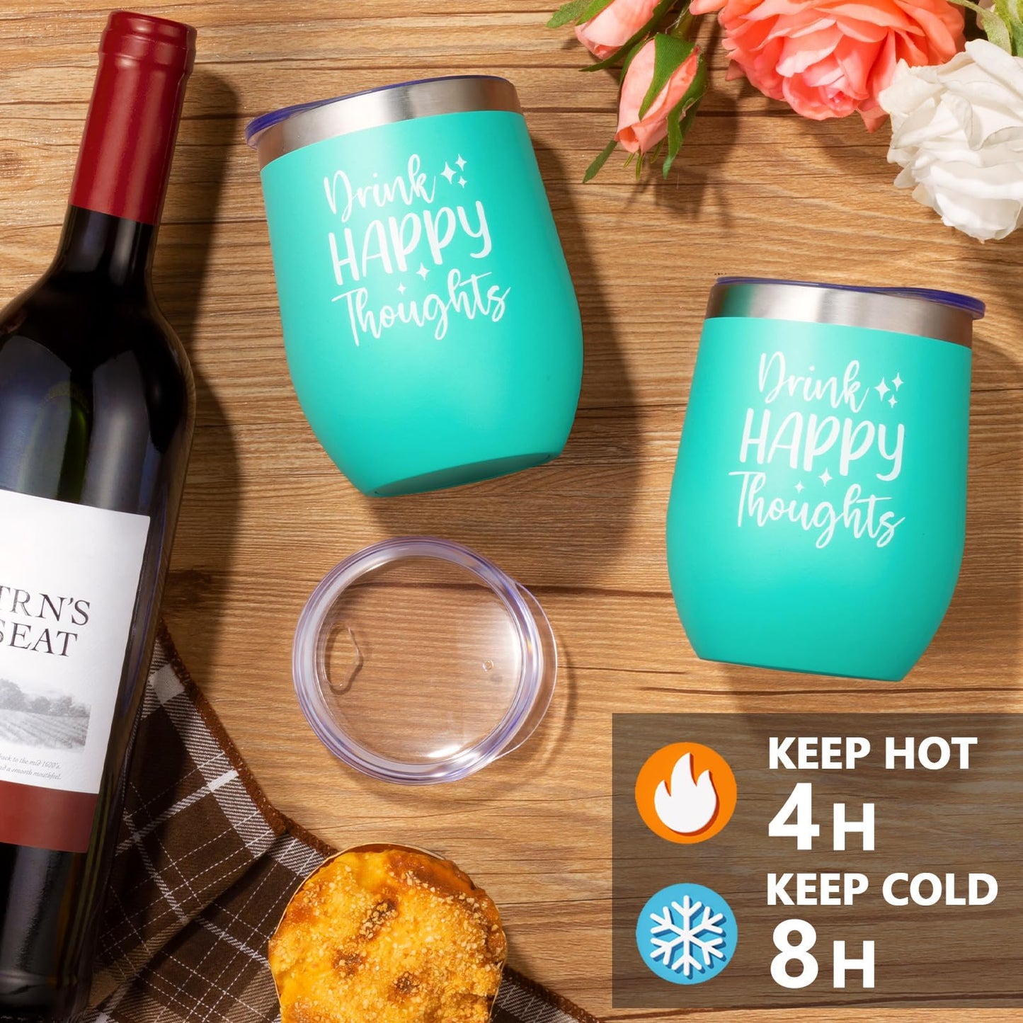 Birthday Gifts for Women Men - Mothers Day Wine Gift Baskets For Woman Mom, Her, Women, Friend, Wine Lovers, Self Care Package, Insulated Wines Tote Bag Carrier w/ Tumblers & Wines Accessories Set