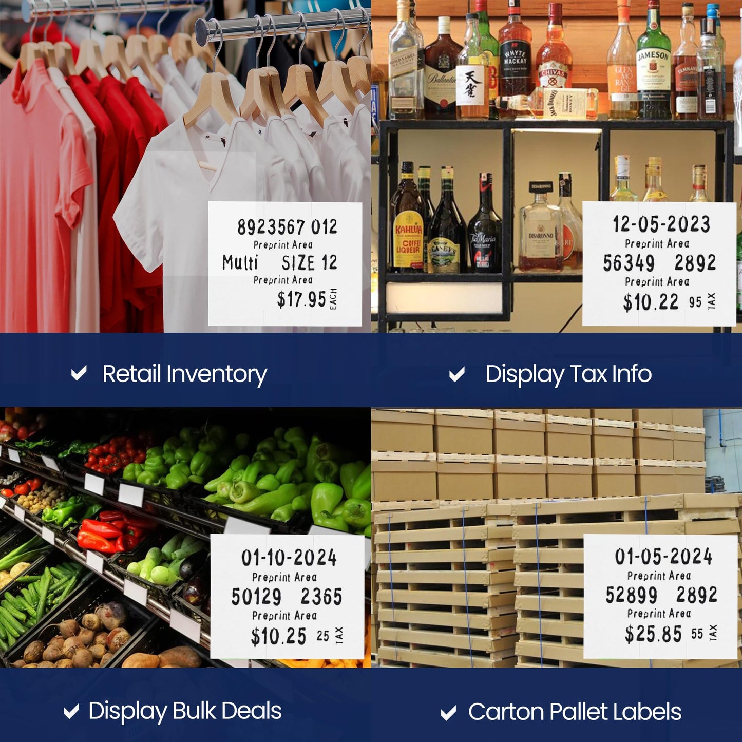 Pricing Labels for Monarch 1153 White - 6,000 Labels w/ 6 Rolls Value Pack, 1 Sleeve - Made in USA