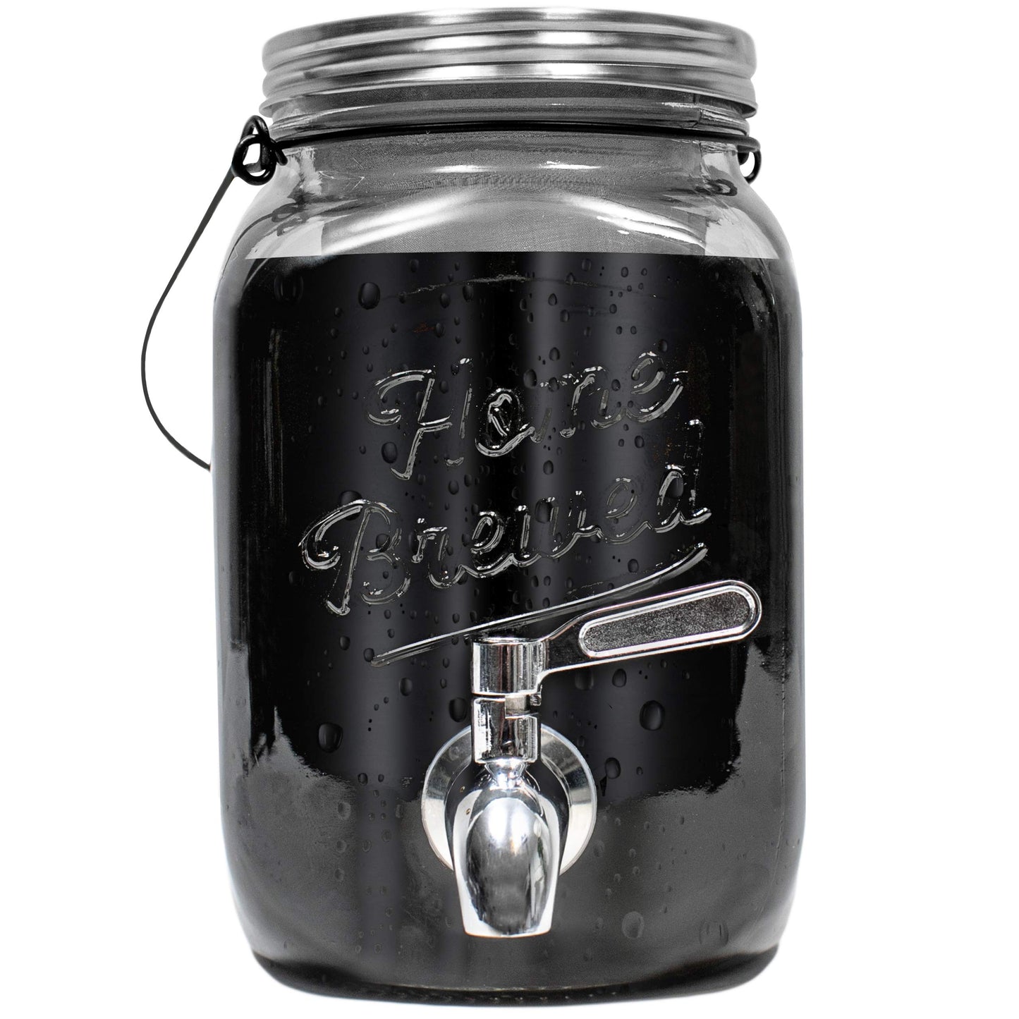 Willow & Everett Cold Brew Coffee & Iced-Tea Maker Pitcher, 2 L Glass Dispenser w/Metal Spigot & Mesh Filter Iced Coffee & Sun Tea Brewing System