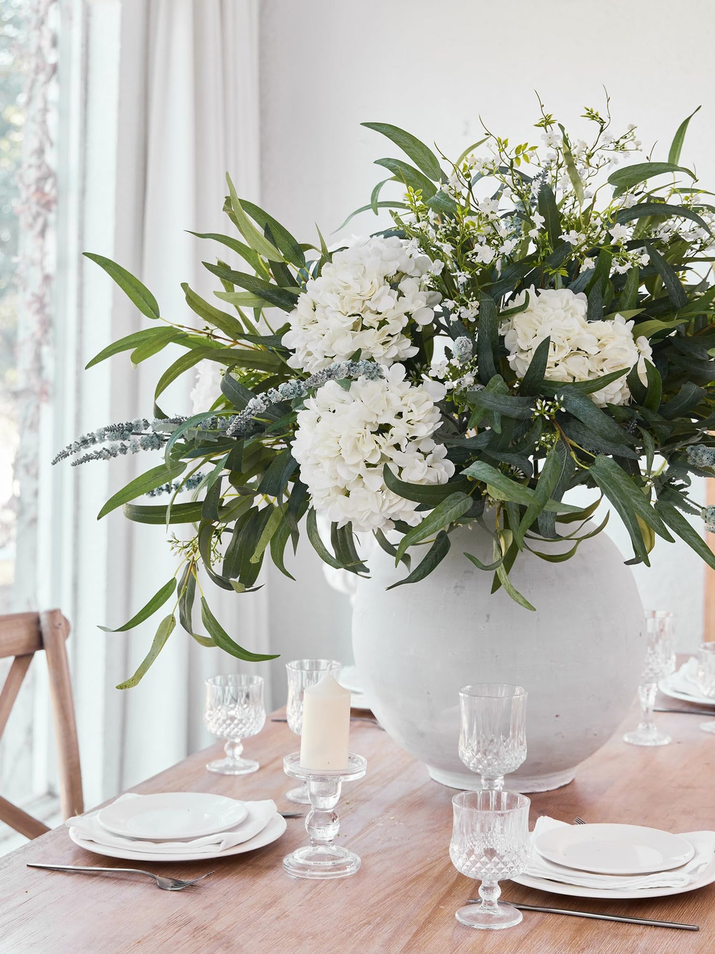 MISSPIN Artificial Flowers with Greenery Stems Faux Plants Indoor Branches for Tall Vase Ultra-Realistic, 13 Pcs Wedding Centerpieces, Home Decor & DIY Bouquets