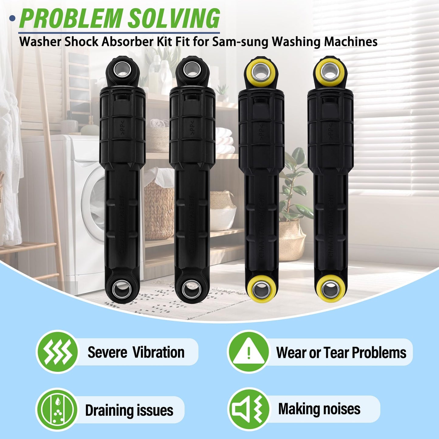 Semzohc Washer Shock Absorber Compatible with Sam-sung WF42H5000AW/A2 WF42H5200AFA2 WF42H5200APA2 WF42H5200AWA2 WF42H5600AWA2 WF45K6500AVA2 WF45K6500AWA2 WF45M5500AWA5 WF50K7500AVA2 WF50K7500AWA2